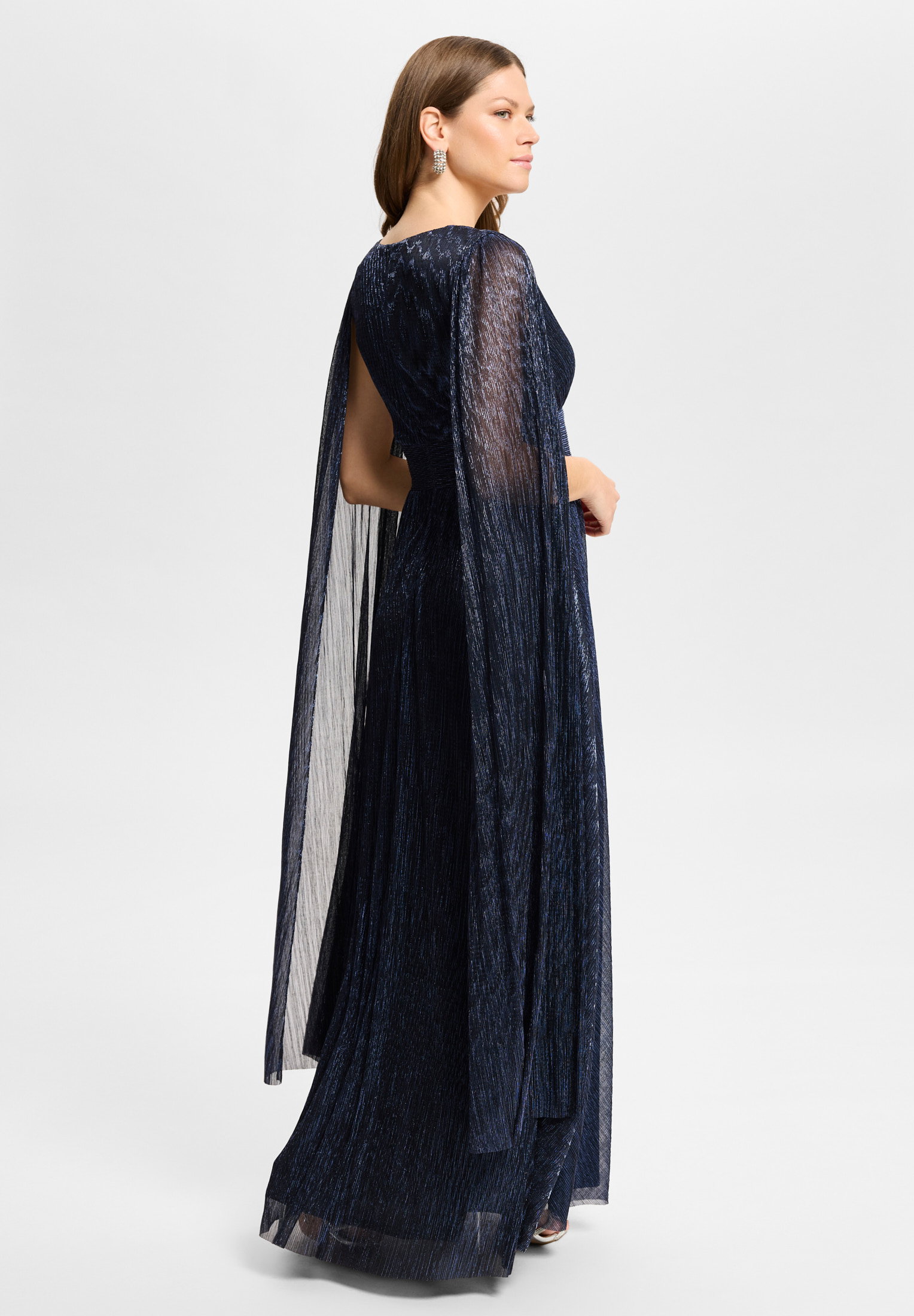 Abendkleid aus Plissee Jersey mit C, navy #2