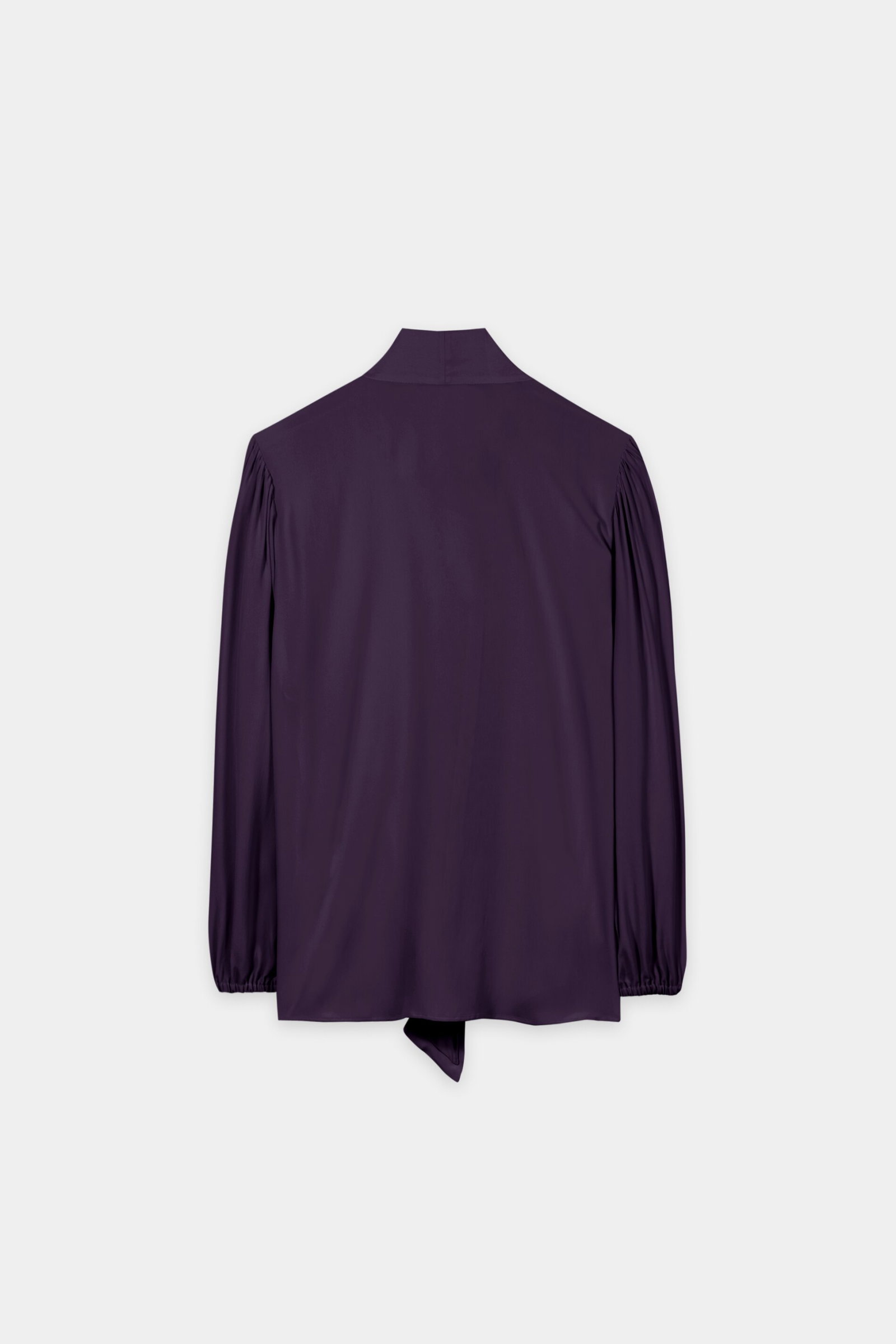 Schluppenbluse aus Seiden-Mix, plum #5