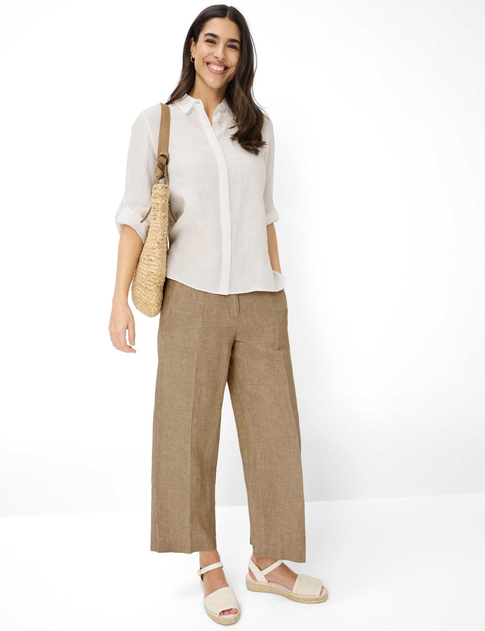 Brax |  Brax Bluse aus Leinen  | 42 | white