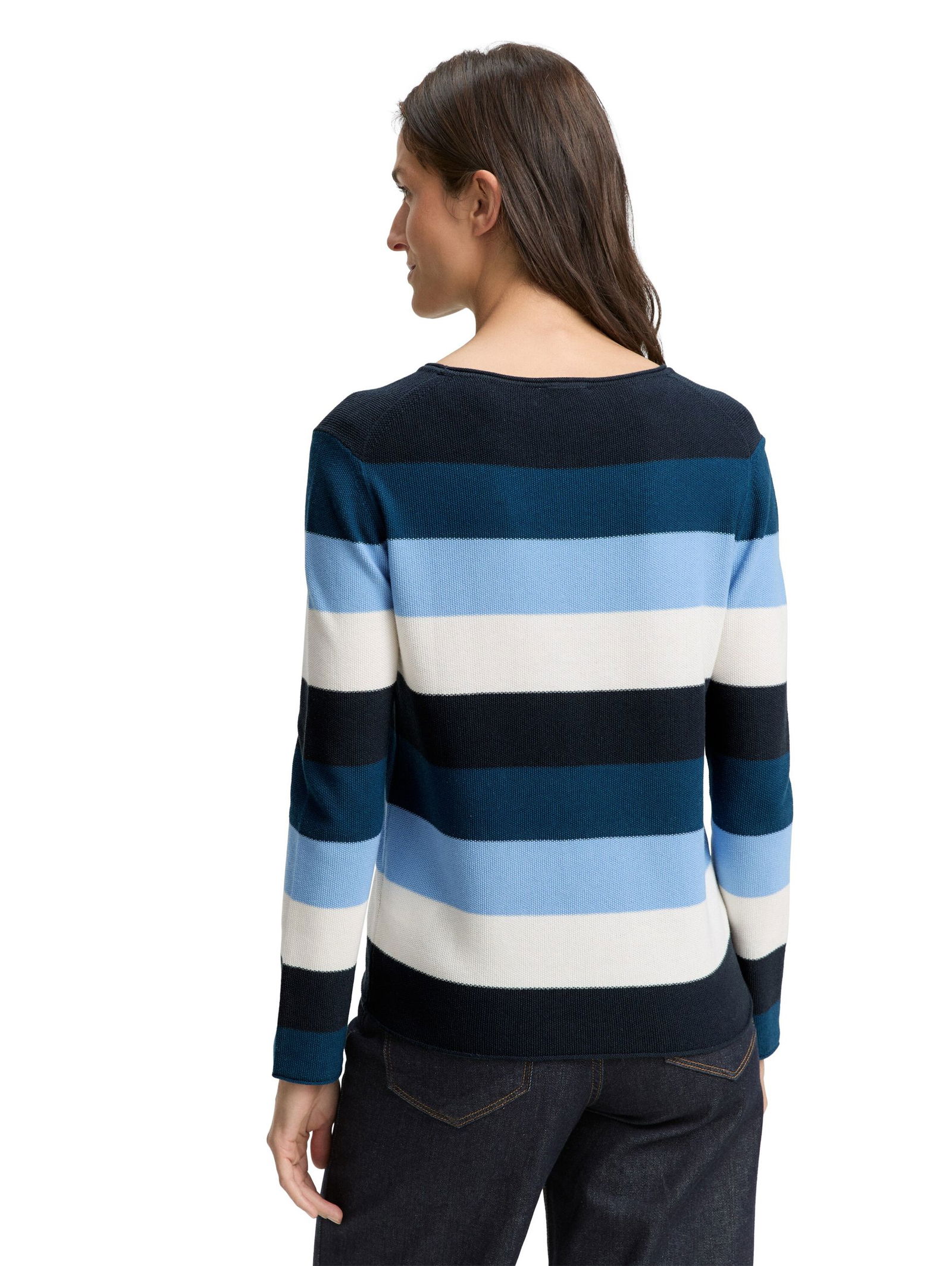 Tom Tailor |  Tom Tailor Gestreifter Strickpullover | L | red block stripe