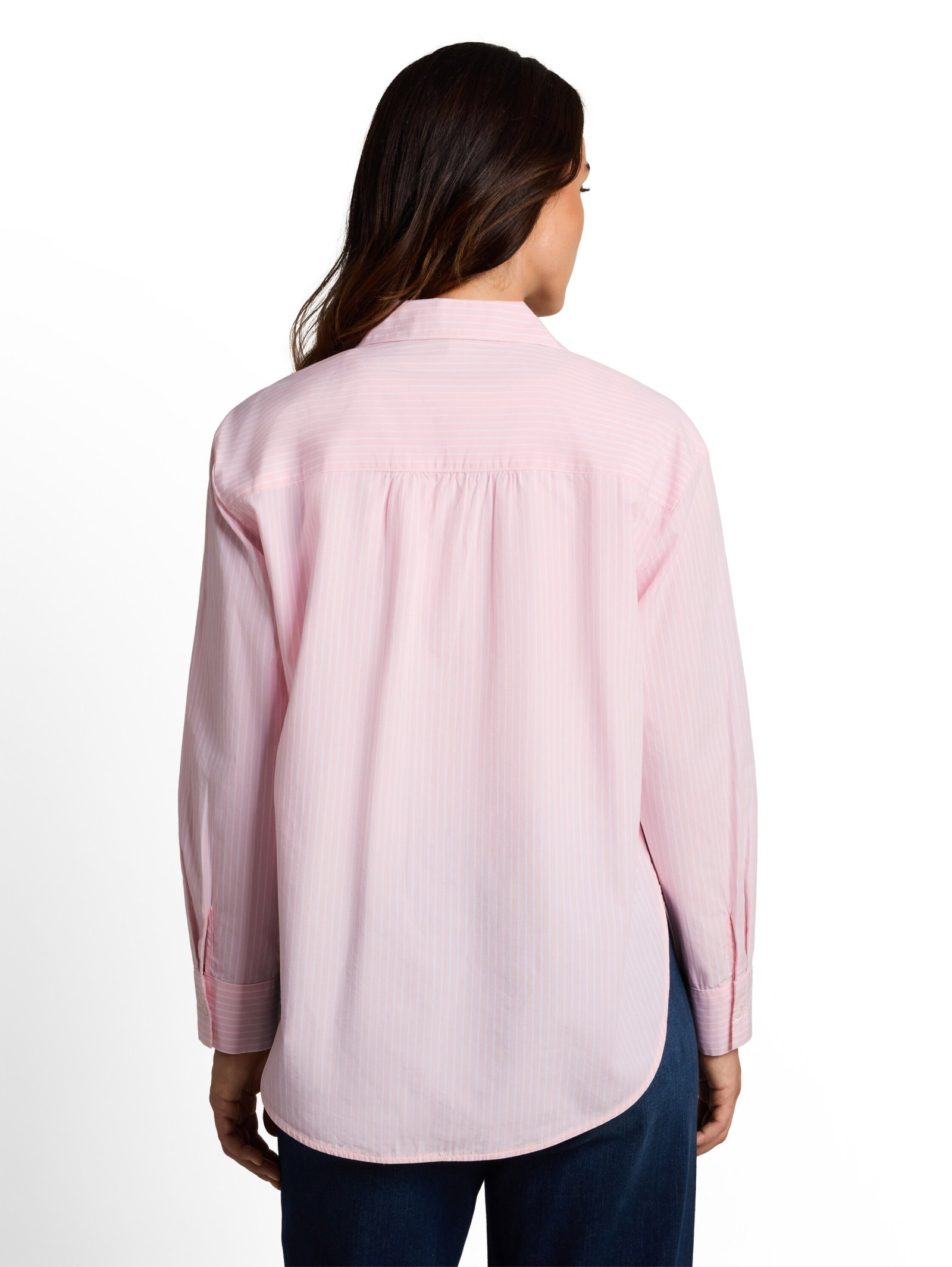 blouse poplin shirt, light pastel pink stripe #4