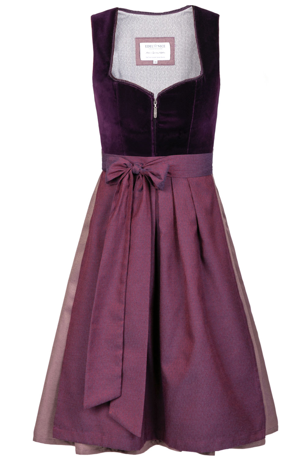 Edelnice Midi Dirndl Viola Samt Lila #10