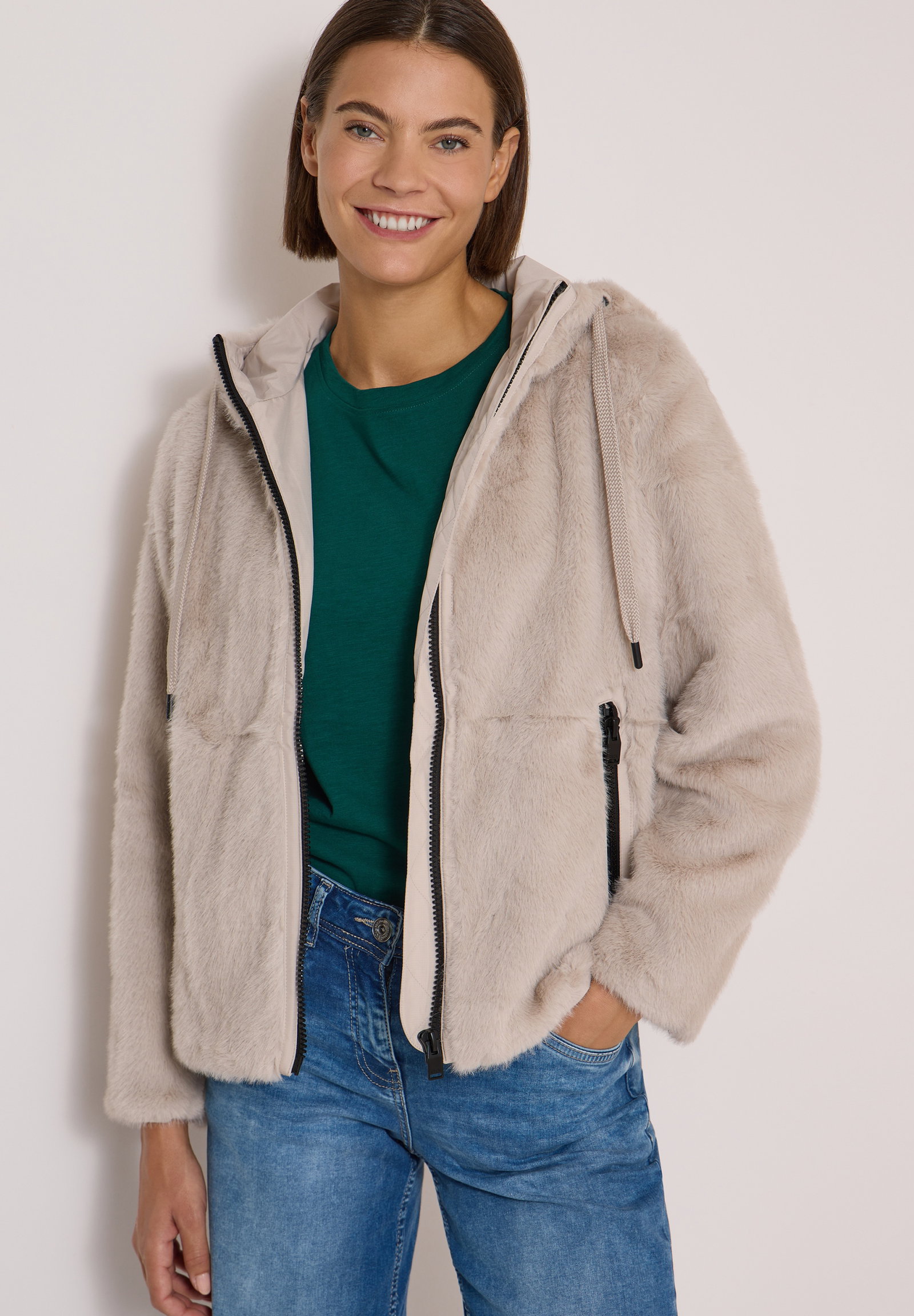 TOS Fur Matmix Jacket, powder beige #7