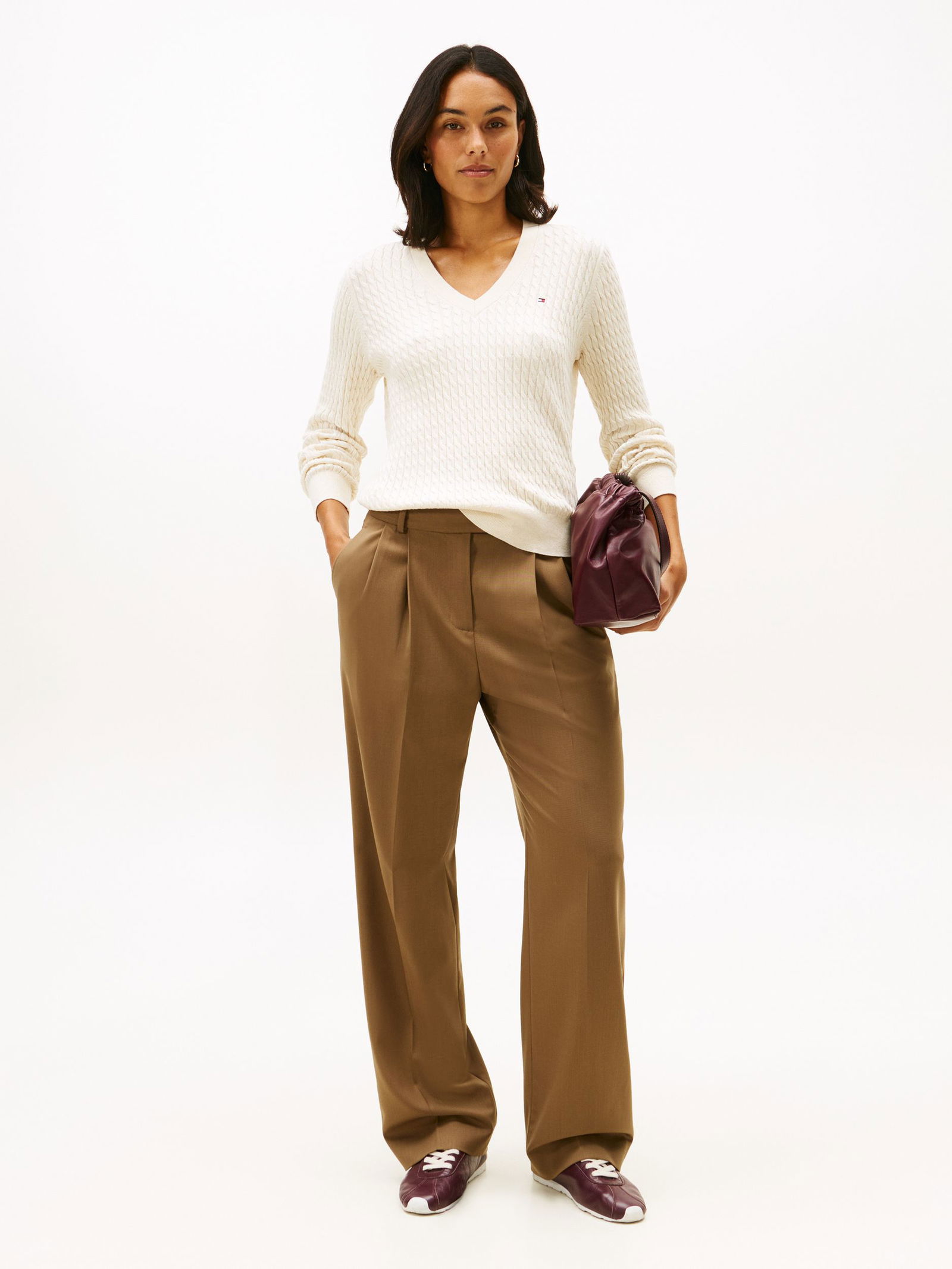 Tommy Hilfiger | Tommy Hilfiger Longsleeve Shirt Langarmshirt | S | heather ivory petal