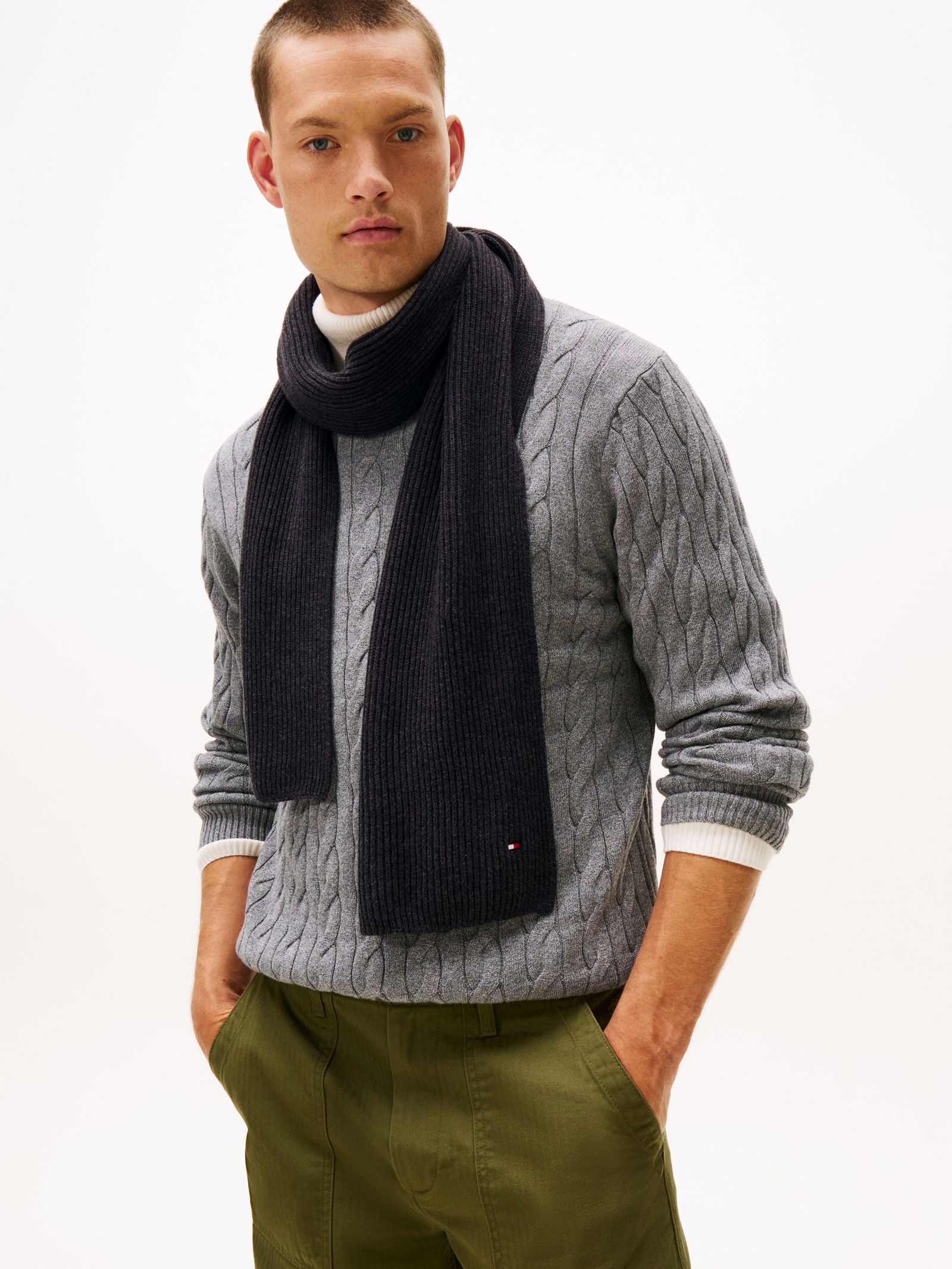 Tommy Hilfiger | Tommy Hilfiger Essential Baumwolle Schal | OS | charcoal gray
