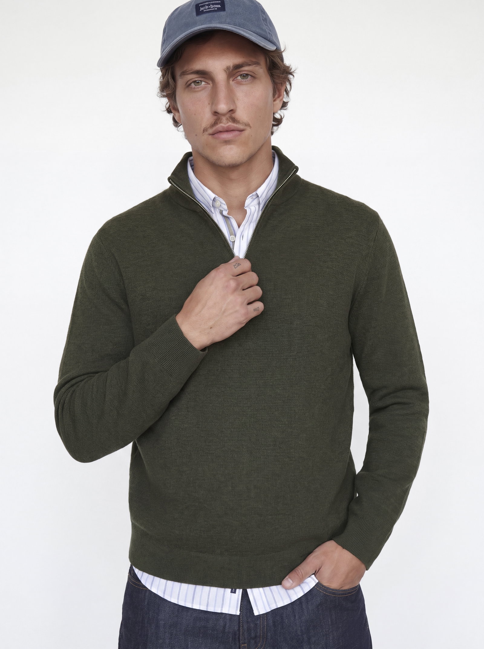 JPRBLAMILANO STITCH KNIT HALF ZIP S, Rosin/Melange #4