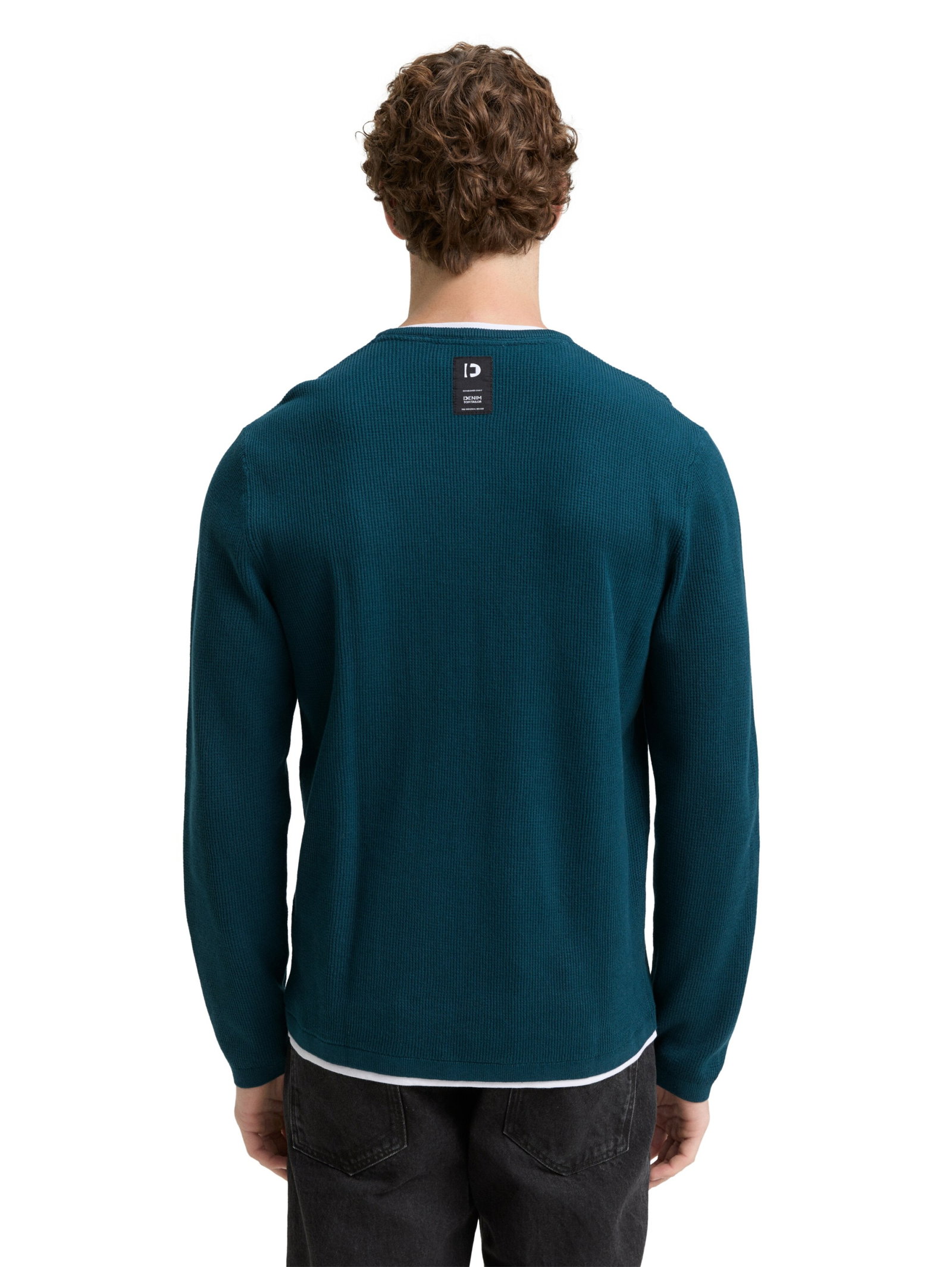 structured double layer crew n, deep pond green #4