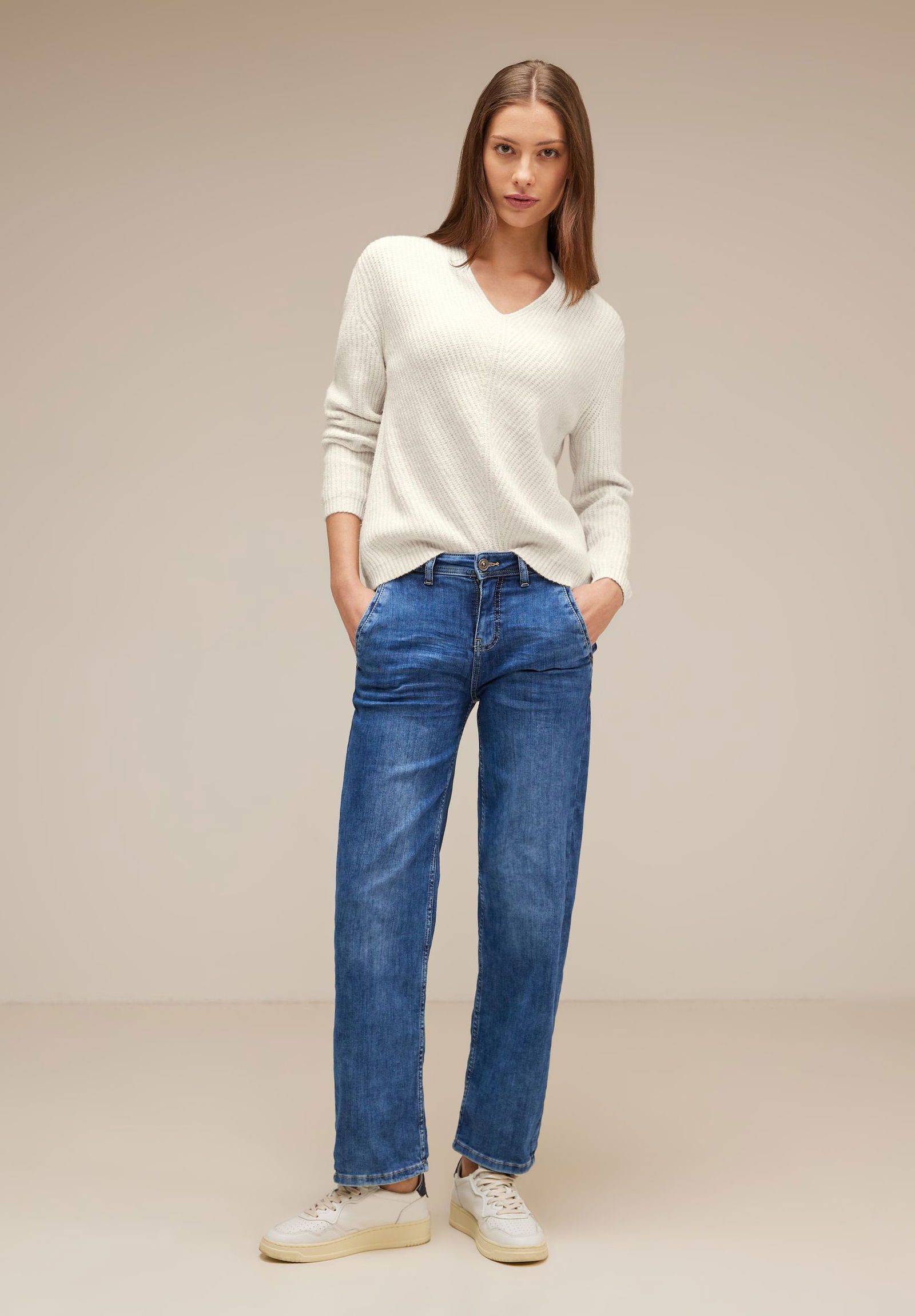 Street One |  Street One Pullover  | 40 | cream white melange