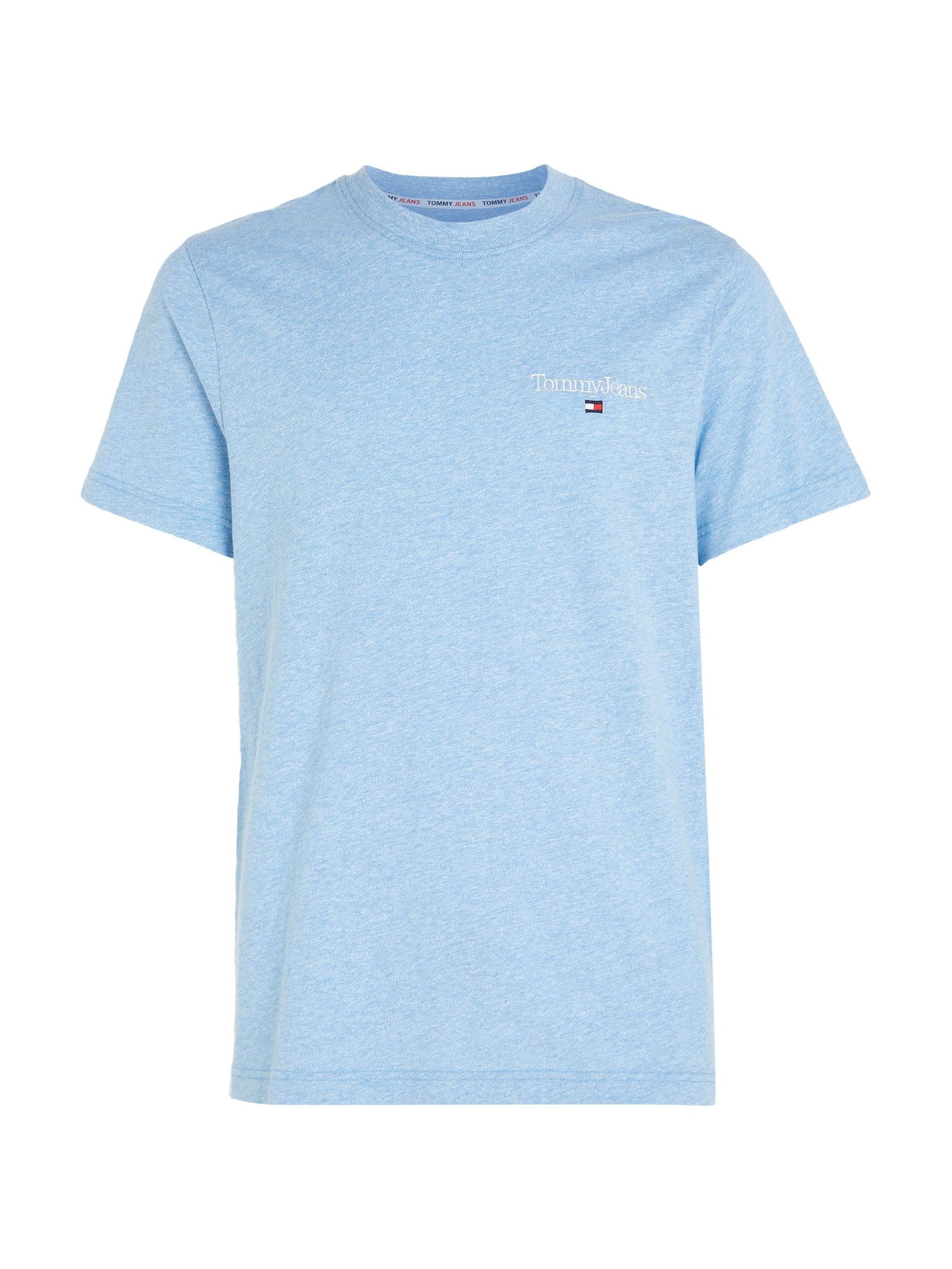 Tommy Jeans |  TJM REG HEATHERED SLUB TEE | S | skysail / green big check