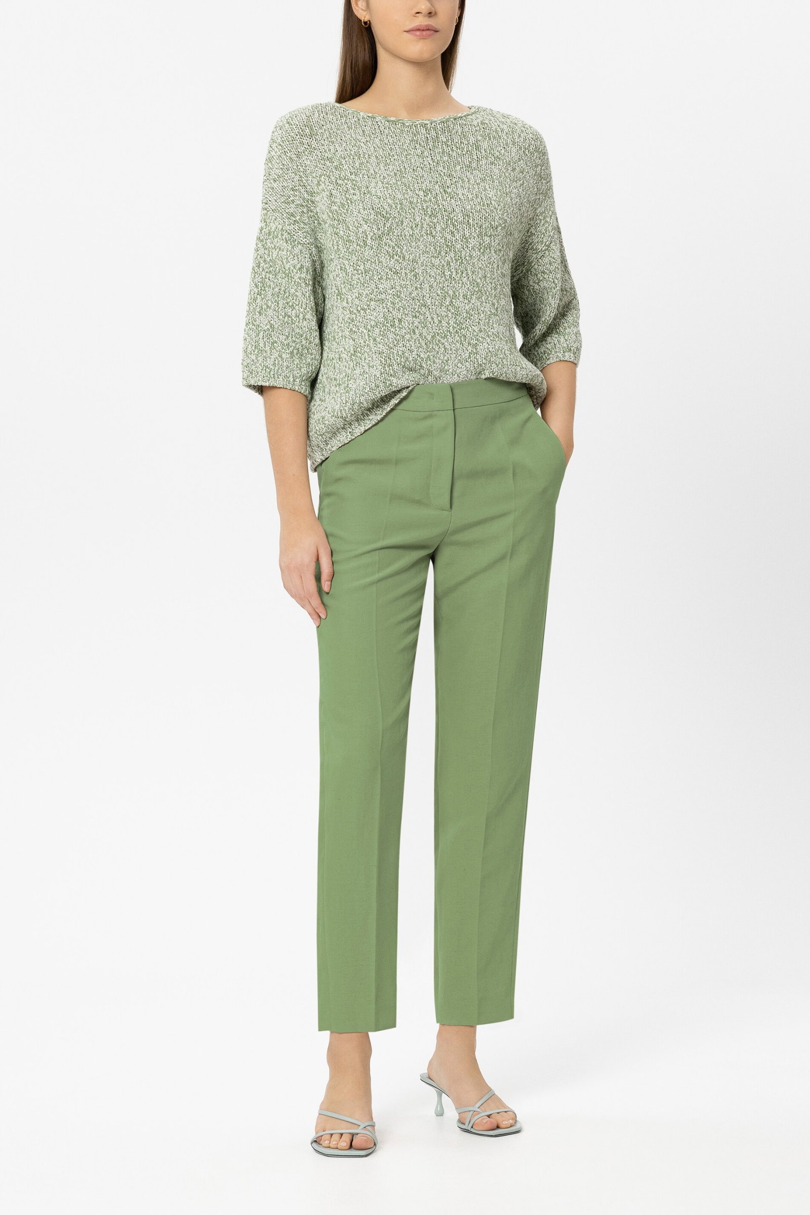 Luisa Cerano verkürzte Tapered-Hose aus hochwertigem Leinen-Mischgewebe #2