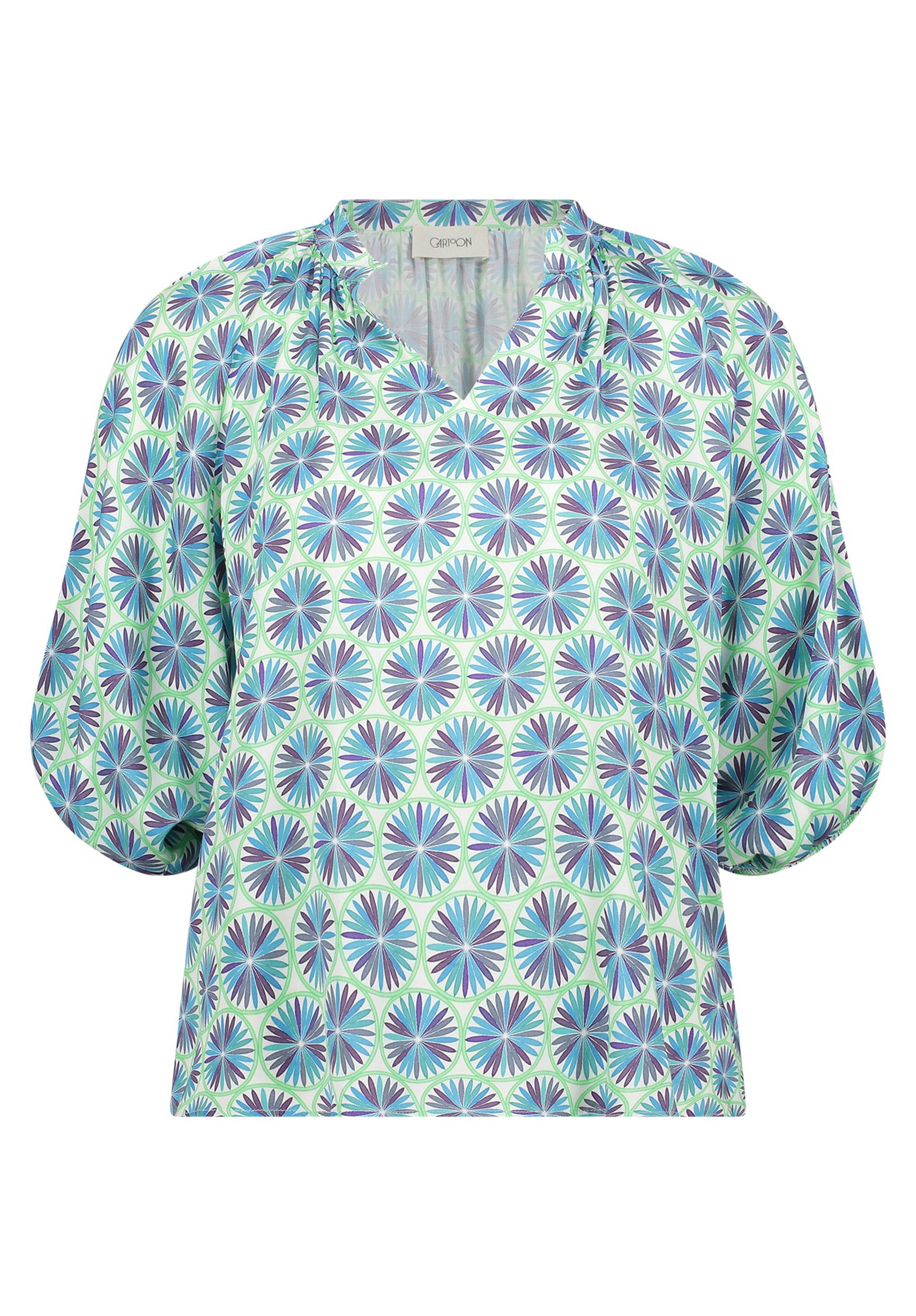 Cartoon |  Cartoon Druckbluse  | 40 | green/blue