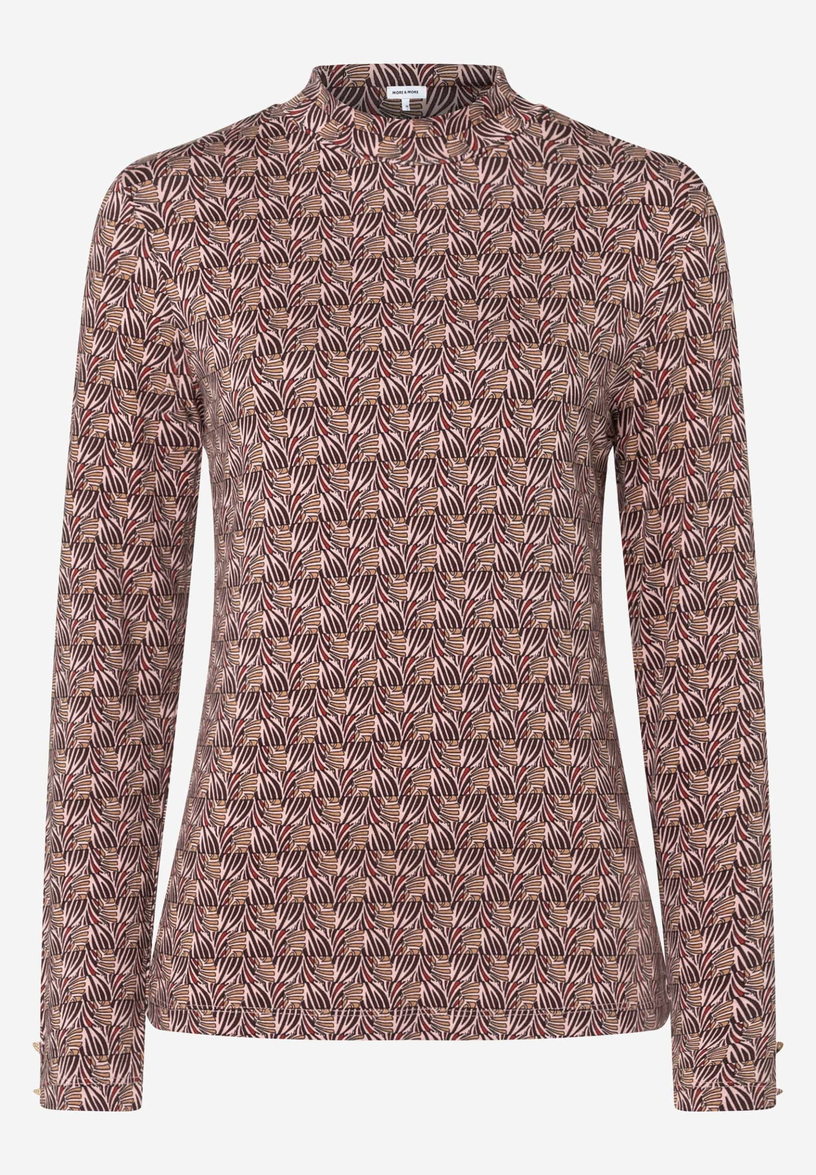 Turtle-Neck Shirt with AOP, small geometrical print #1