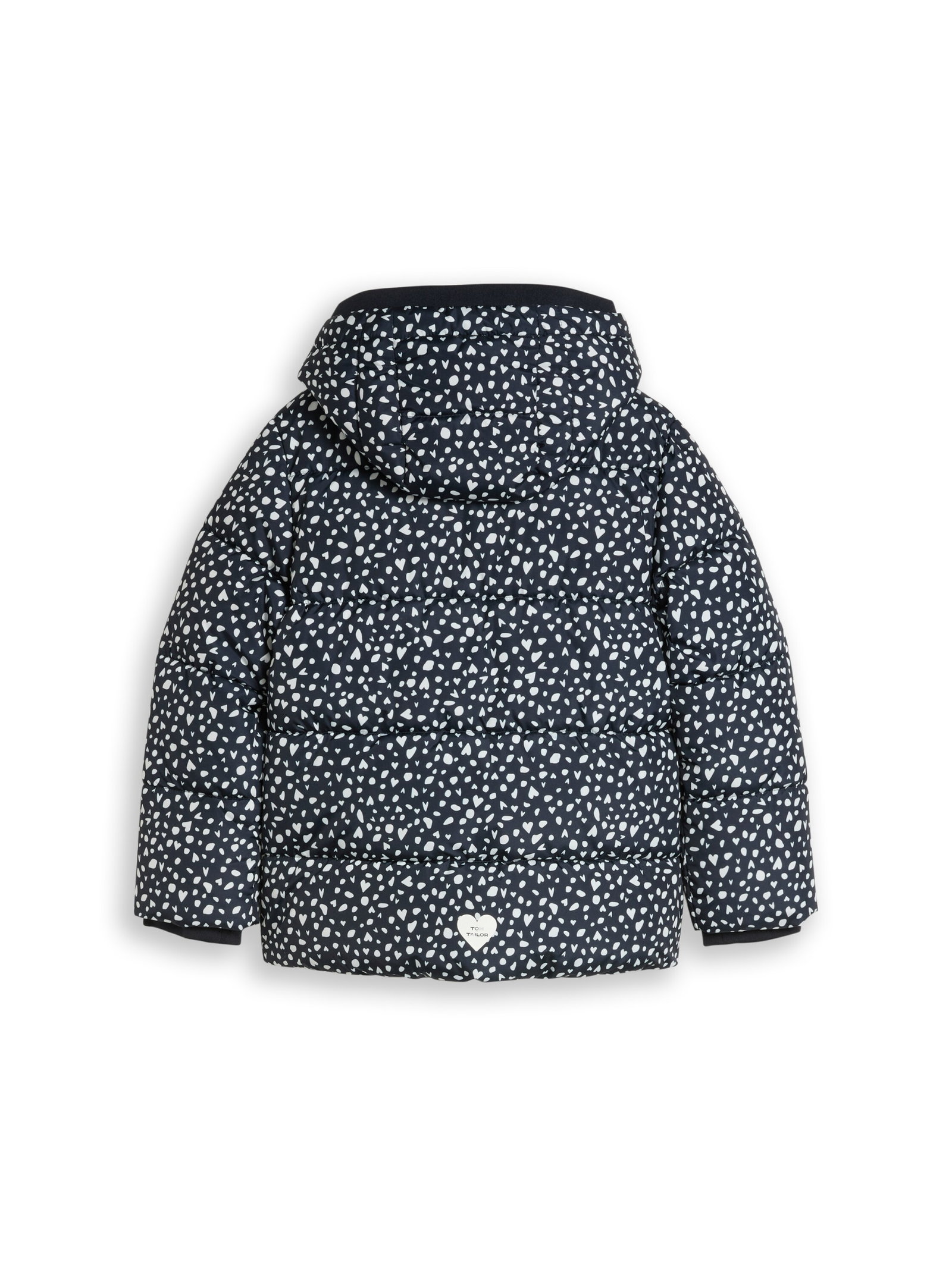 All over printed puffer jacket, dark base dots design #2