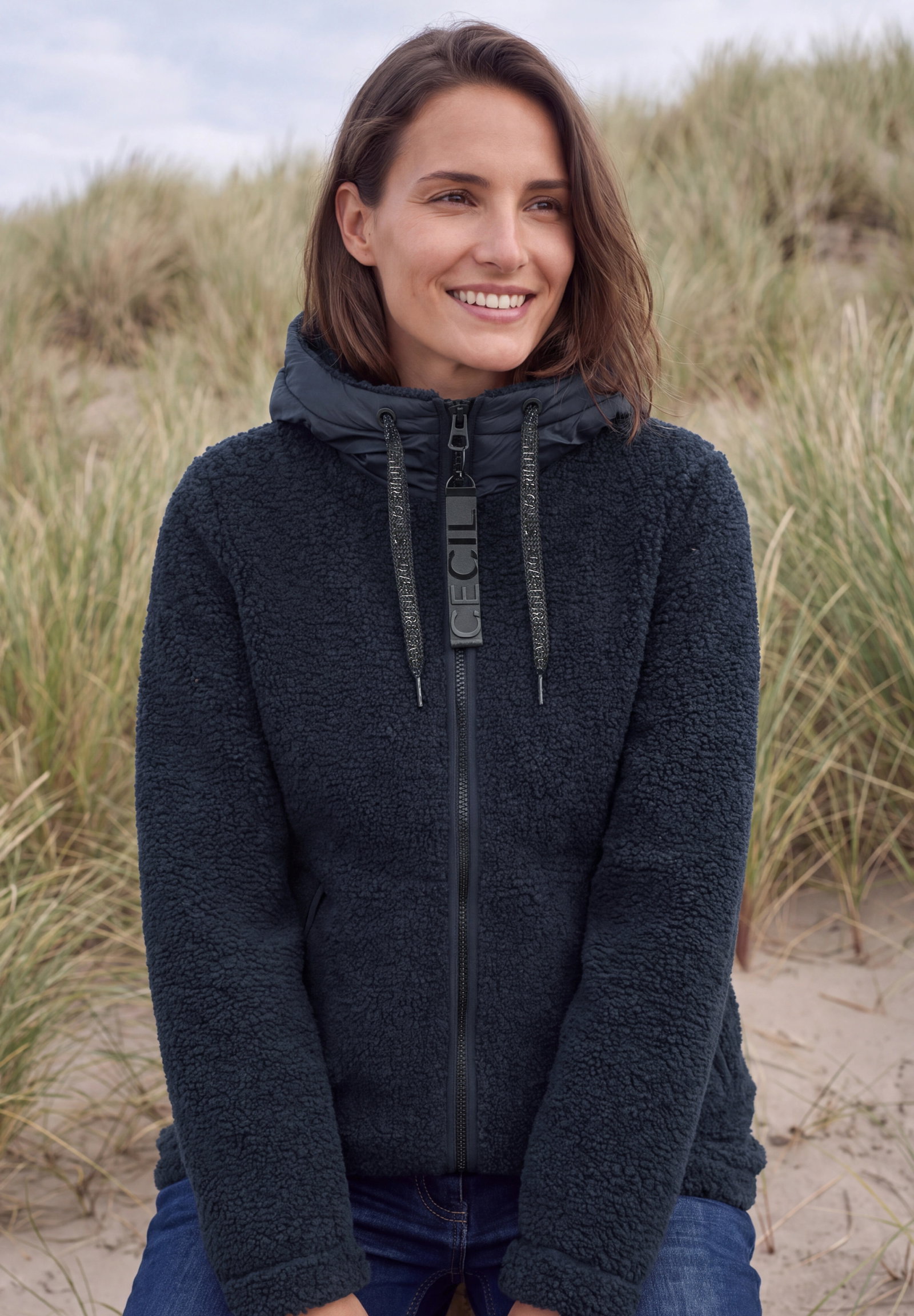 TOS Teddy Matmix Coat, dark navy blue #7