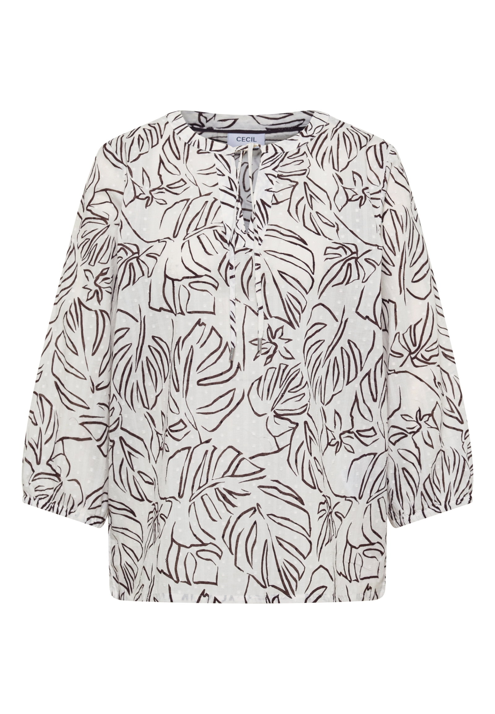 TOS Print Tunic Blouse, light alabaster white #1