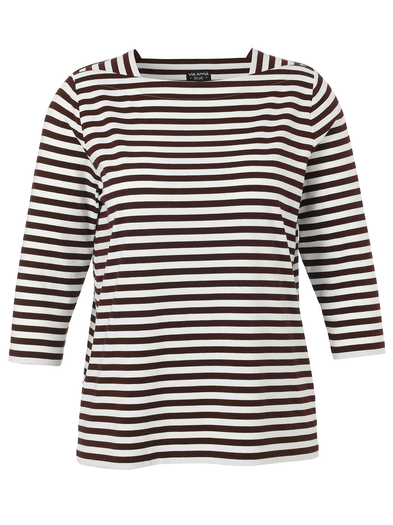 T-Shirt Karree 3/4 Arm, kaffee / creme #1