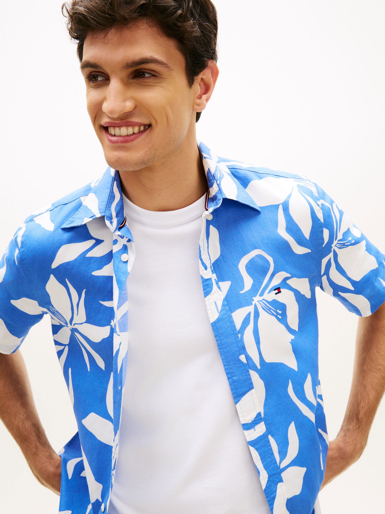 Tommy Hilfiger |  Tommy Hilfiger Hemd Regular Fit  | M | cloudy blue / yale navy / white