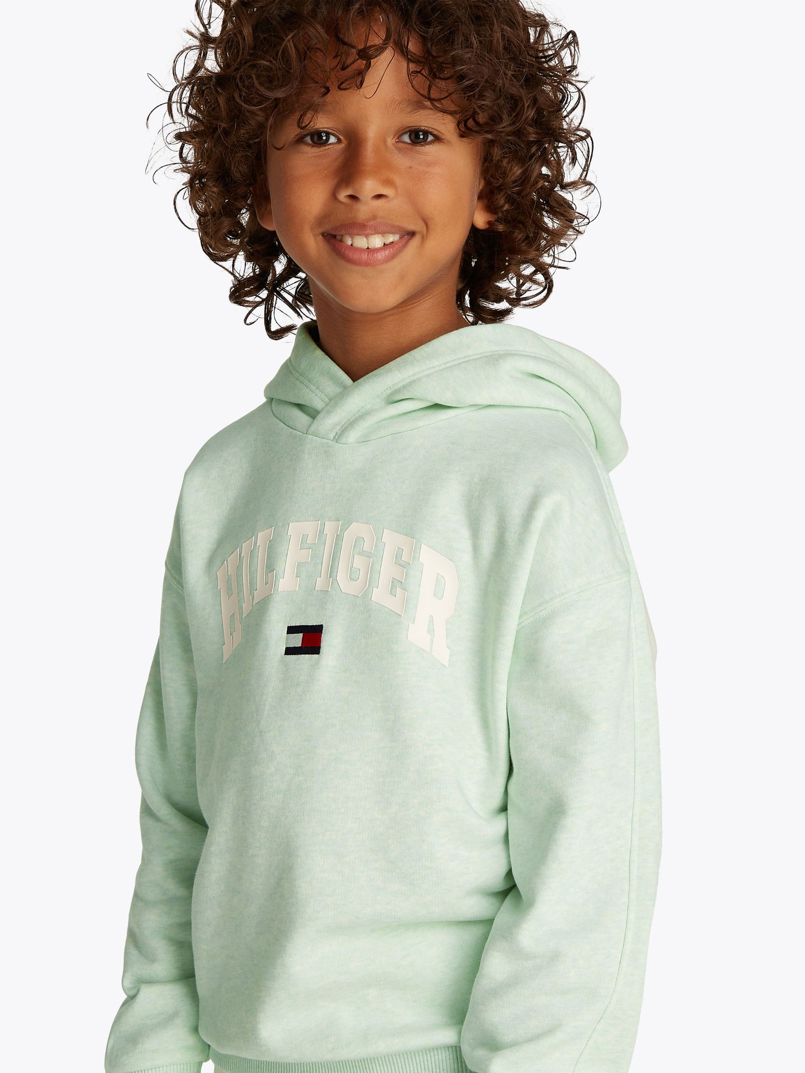 Tommy Hilfiger |  HILFIGER VARSITY HOODIE | 14 | dew green heather