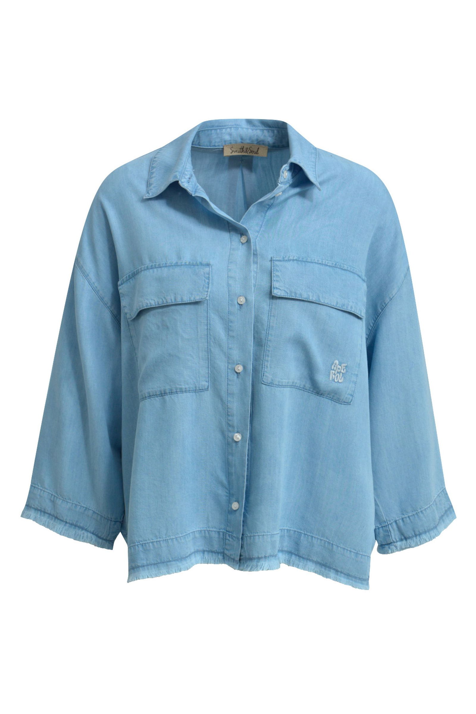 Smith&Soul |  Cropped Denim Shirt Blouse | XS | denim