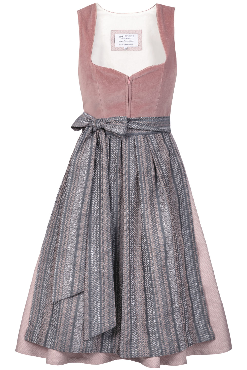 Edelnice Midi Dirndl Marie Samt Altrosa #11
