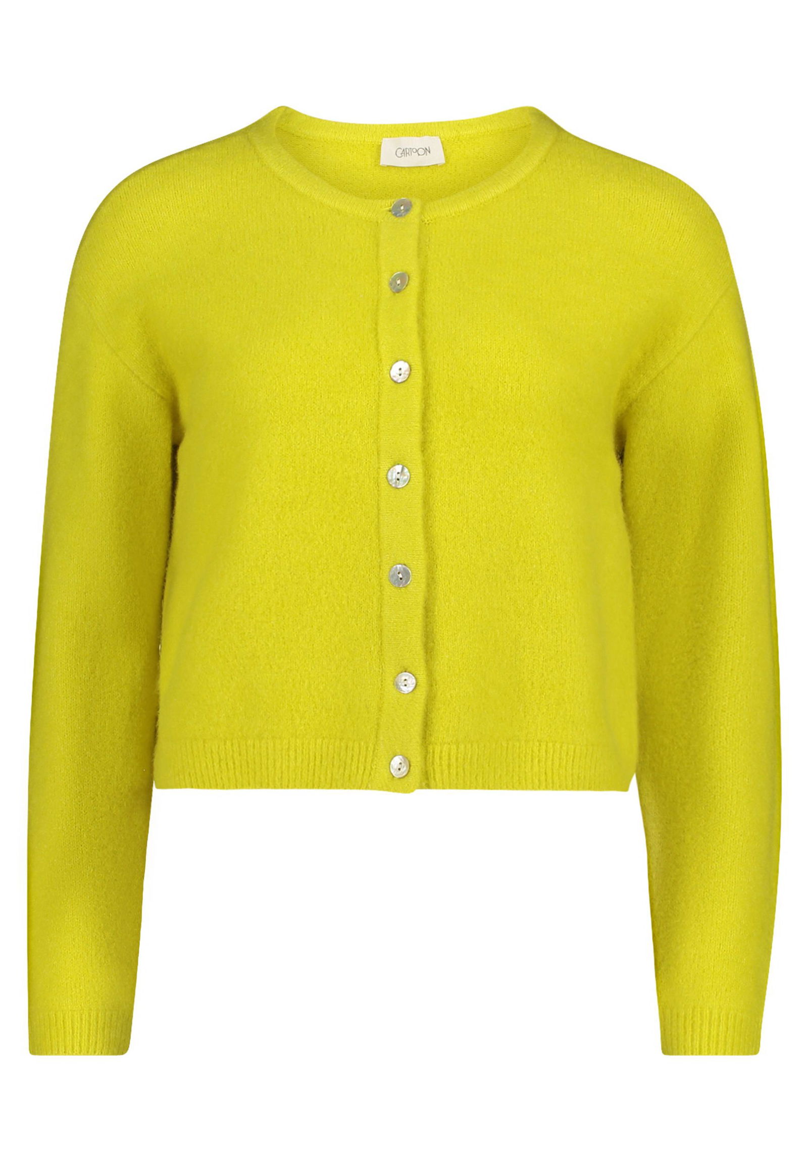 |  Strickjacke Kurz 1/1 Arm, Neon Yellow | 36