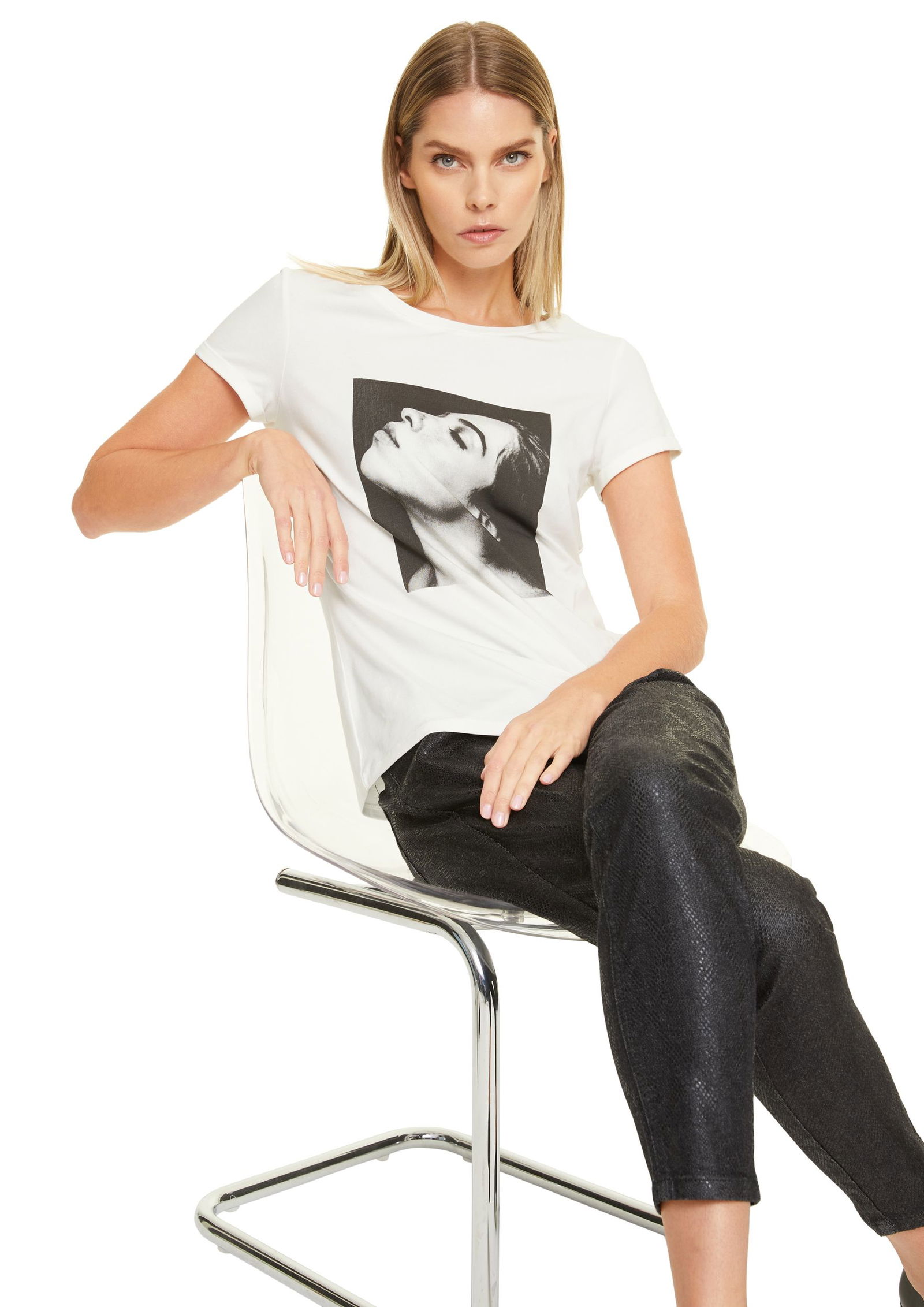 Comma |  Artwork-Shirt | 36 | weiß