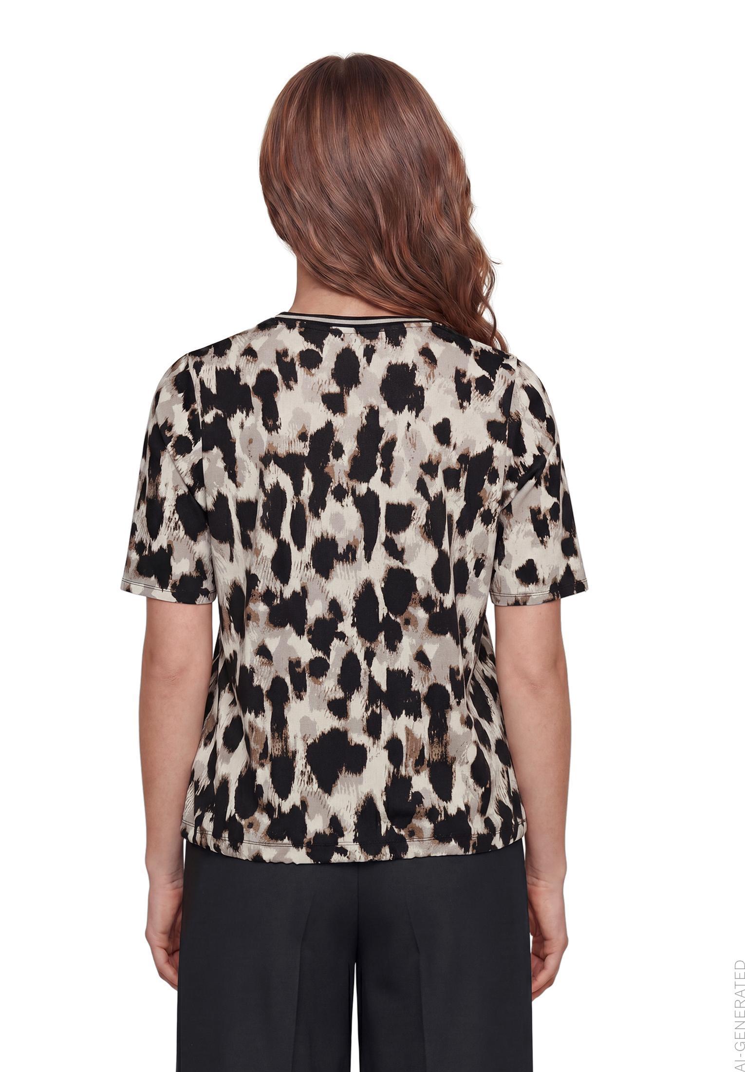 Shirt Kurz 1/2 Arm, Beige/Black #4