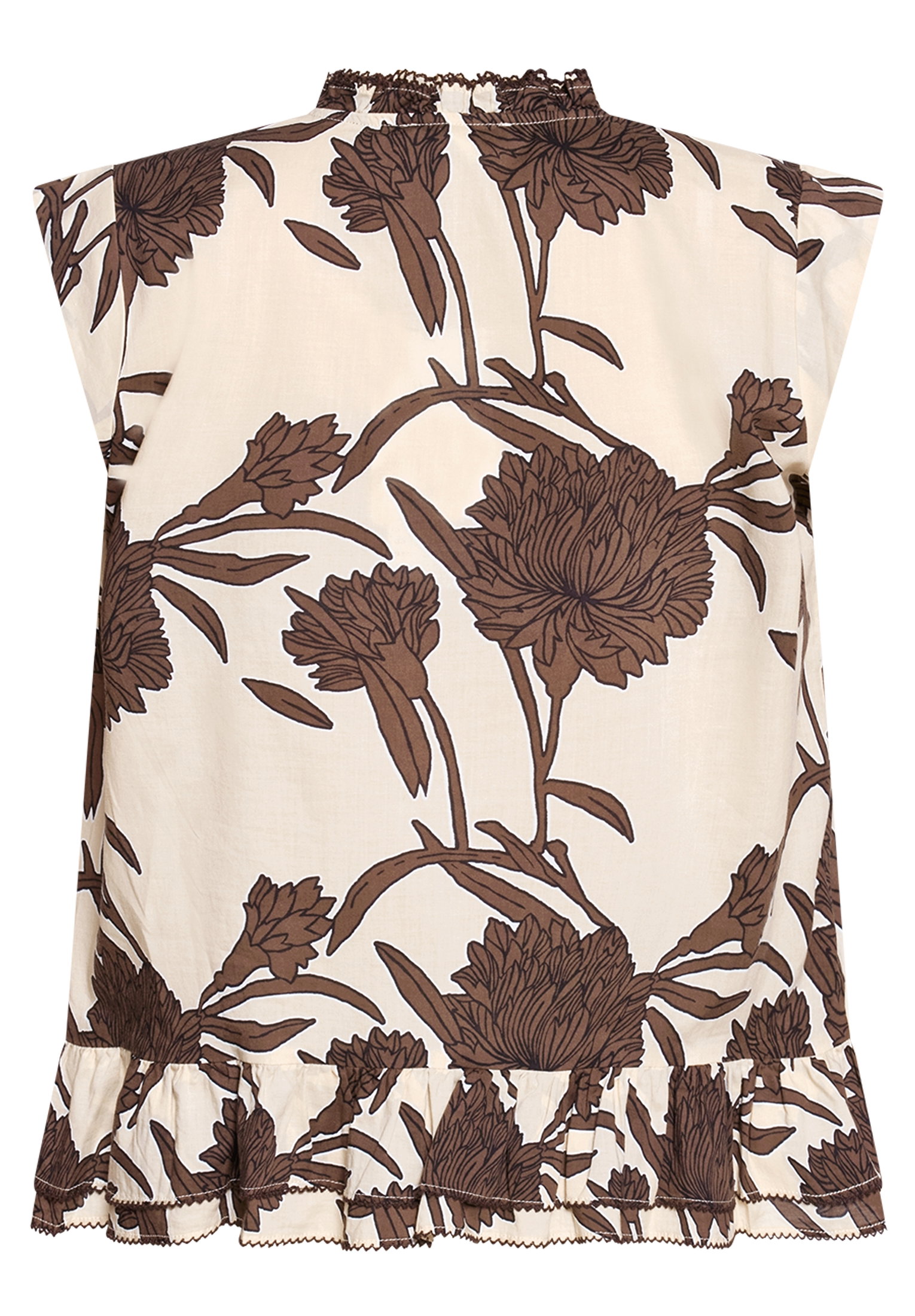 Bluse Kurz 1/2 Arm, Beige/Brown #2