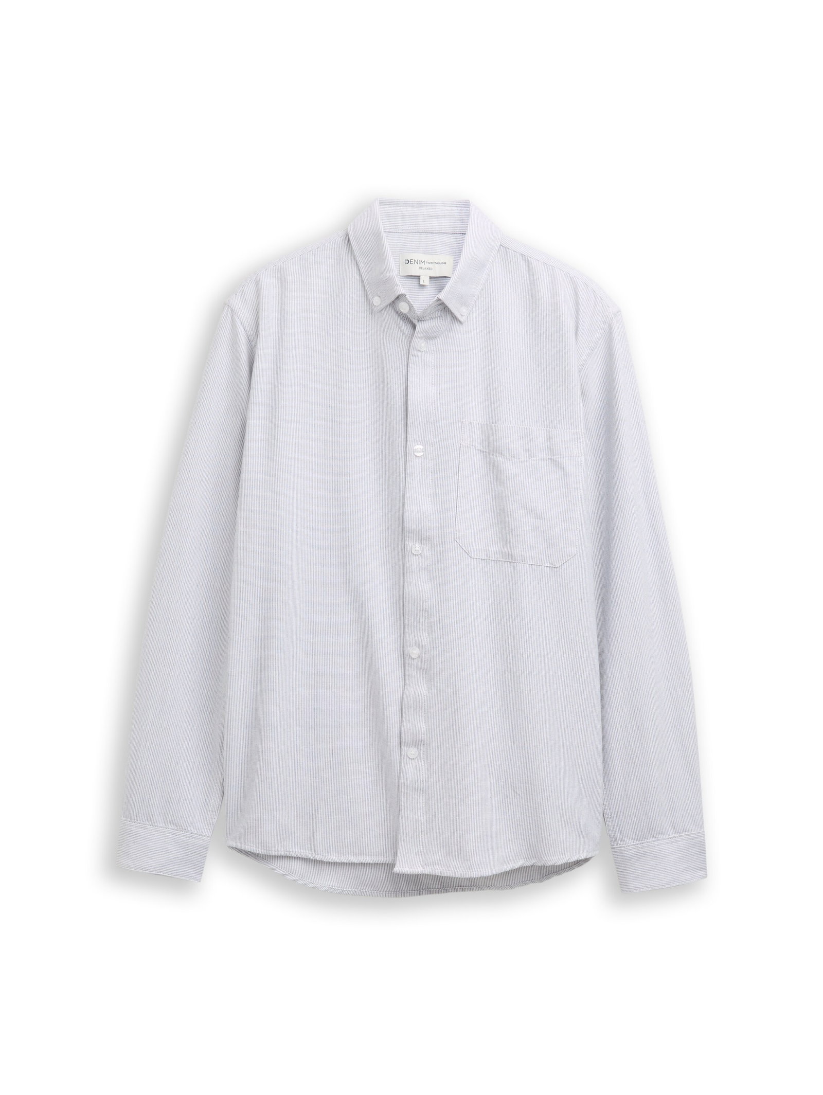 relaxed striped shirt, white small stripe #7