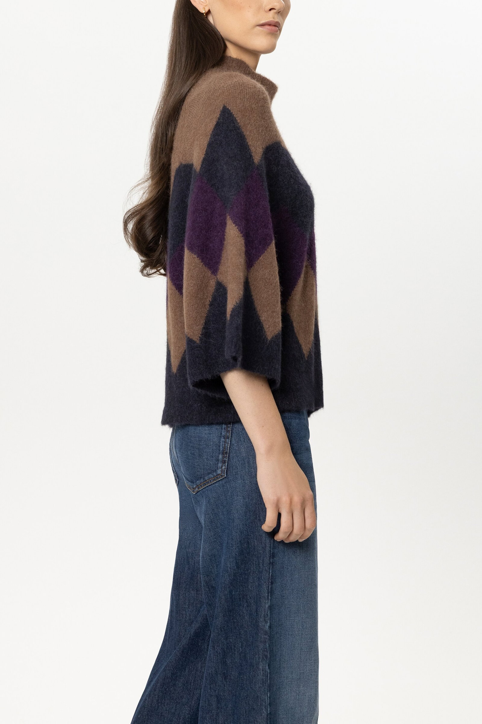 Cape-Pullover mit Muster, winter navy/caramel #3