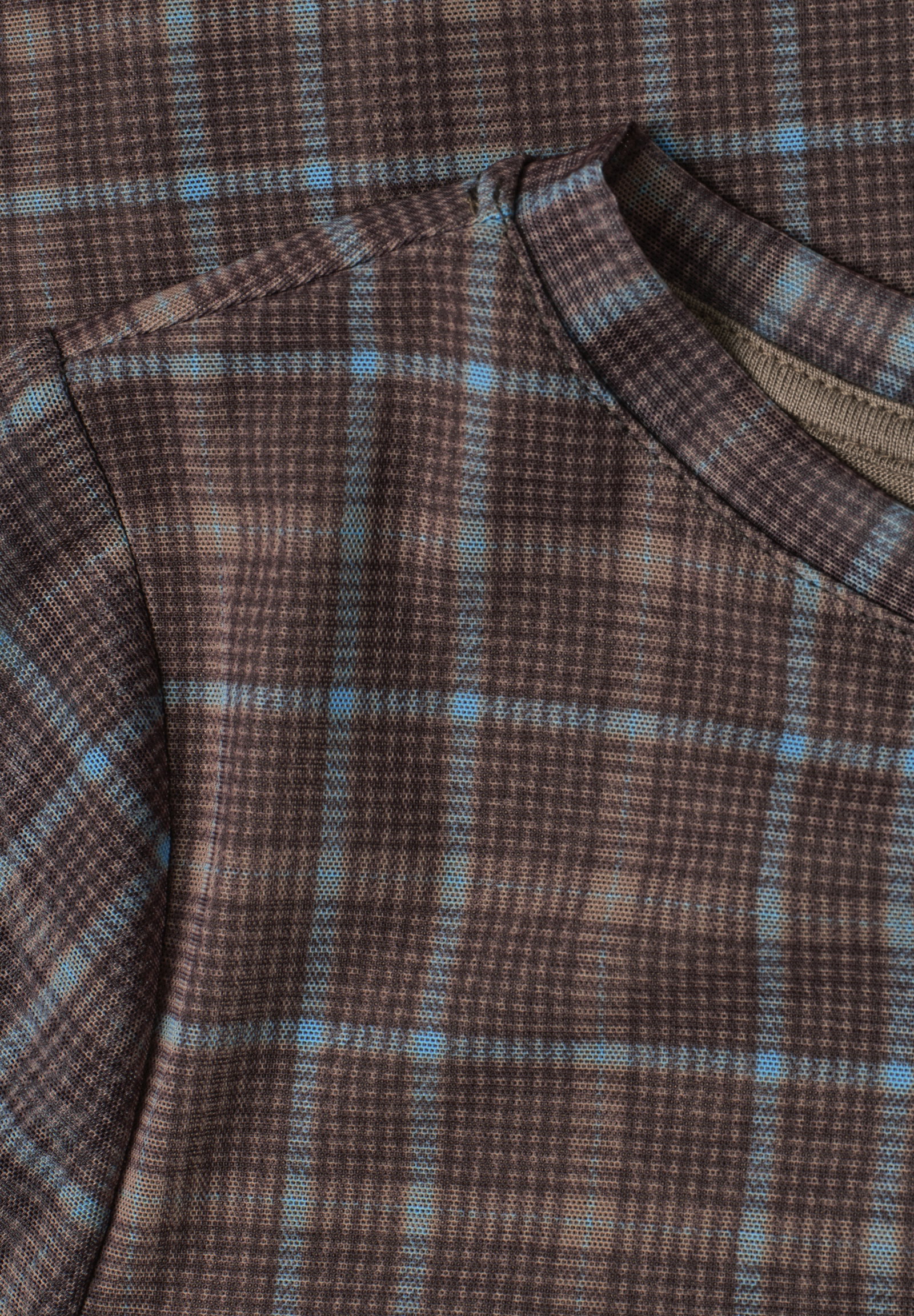 LTD QR printed mesh shirt w.3/, silk brown #2