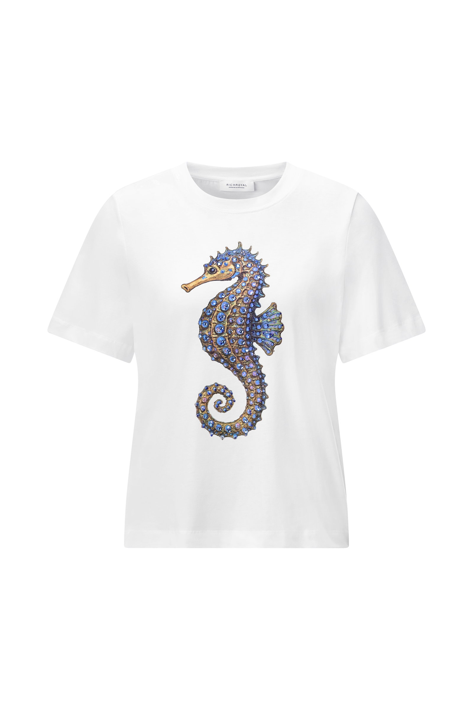 Elegant Fit T-Shirt Seahorse, white #1