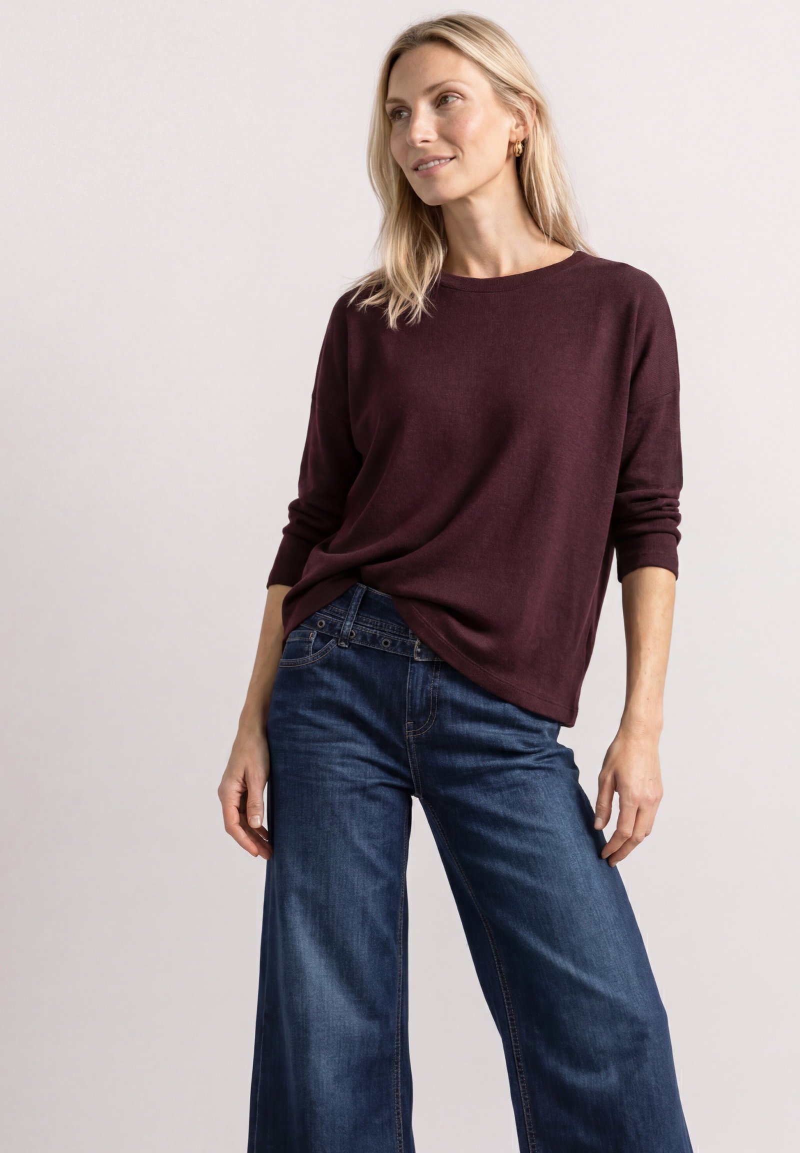 knit look shirt, rustic rouge #3