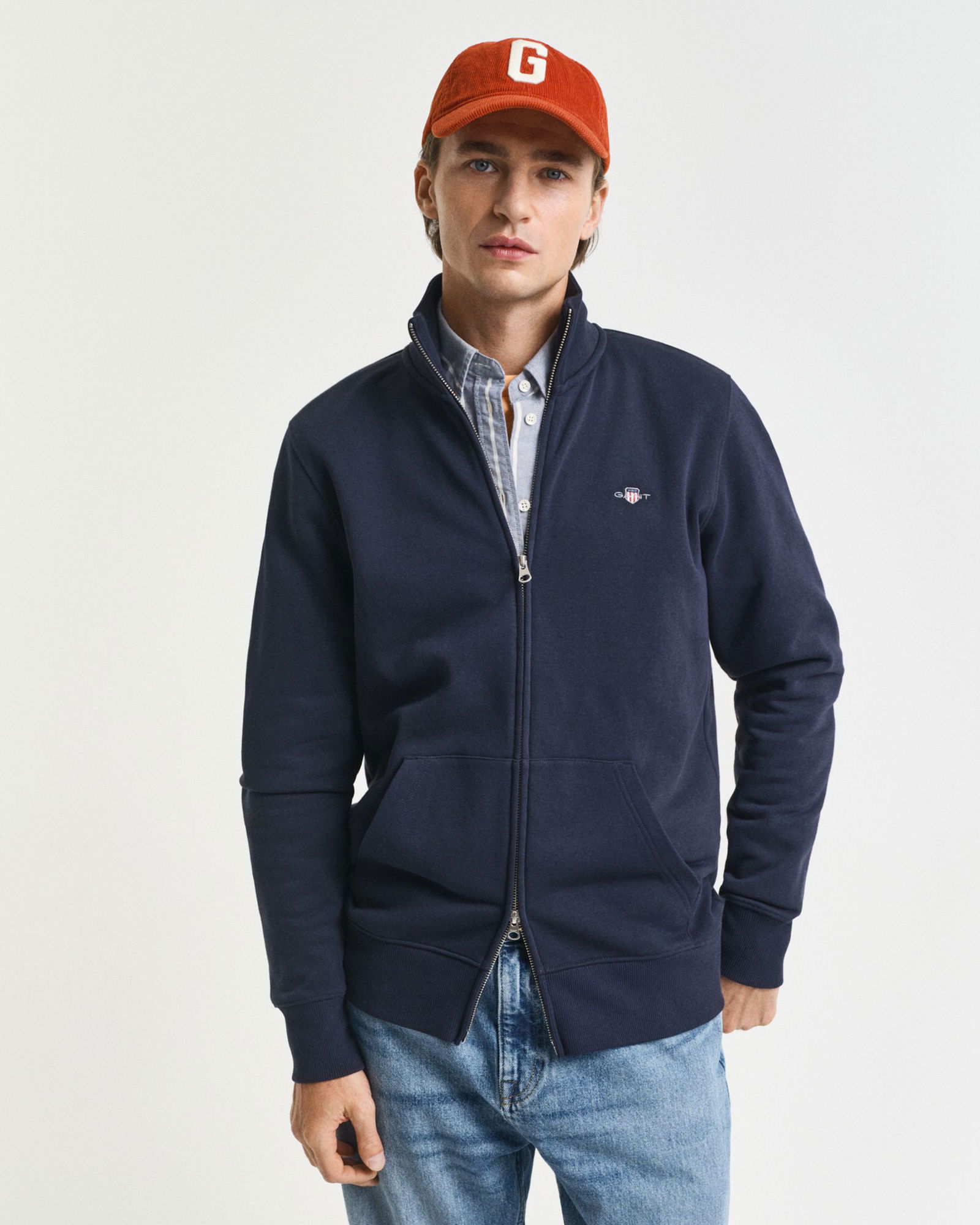 Gant |  Gant Sweatjacke "Shield" | M | grey melange