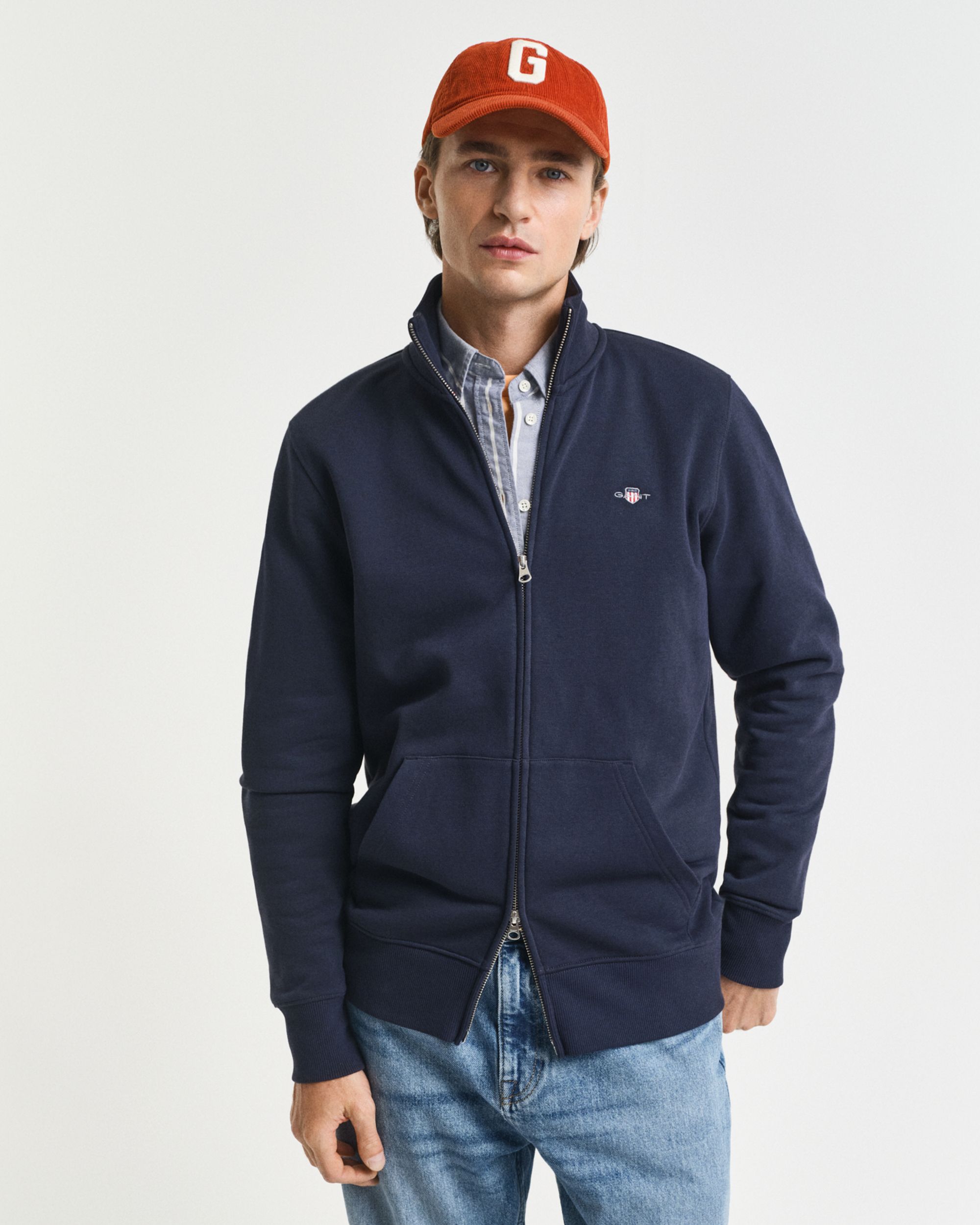 Gant |  Gant Sweatjacke "Shield" | M | grey melange