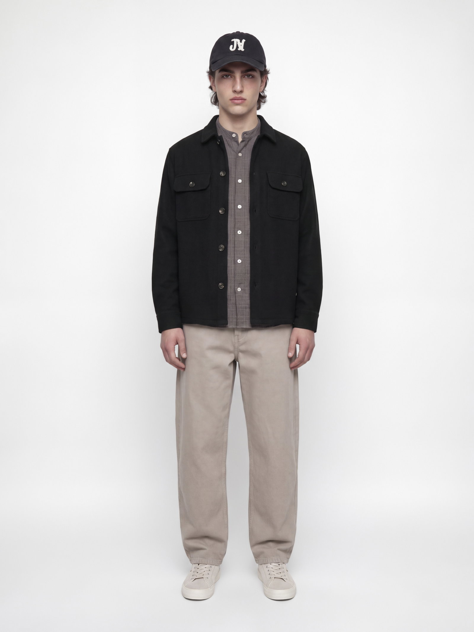 JJEREGENT STRUCTURE OVERSHIRT LS SN, Black #6