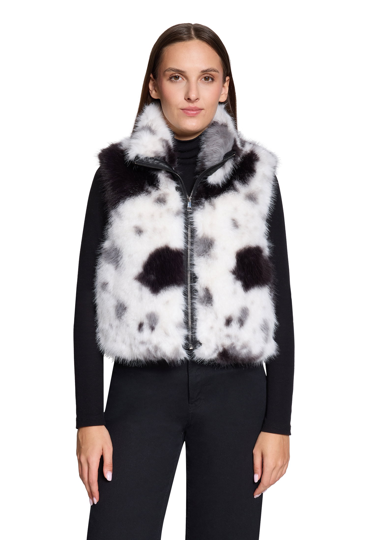 Weste PlUEsch, White/Black #3