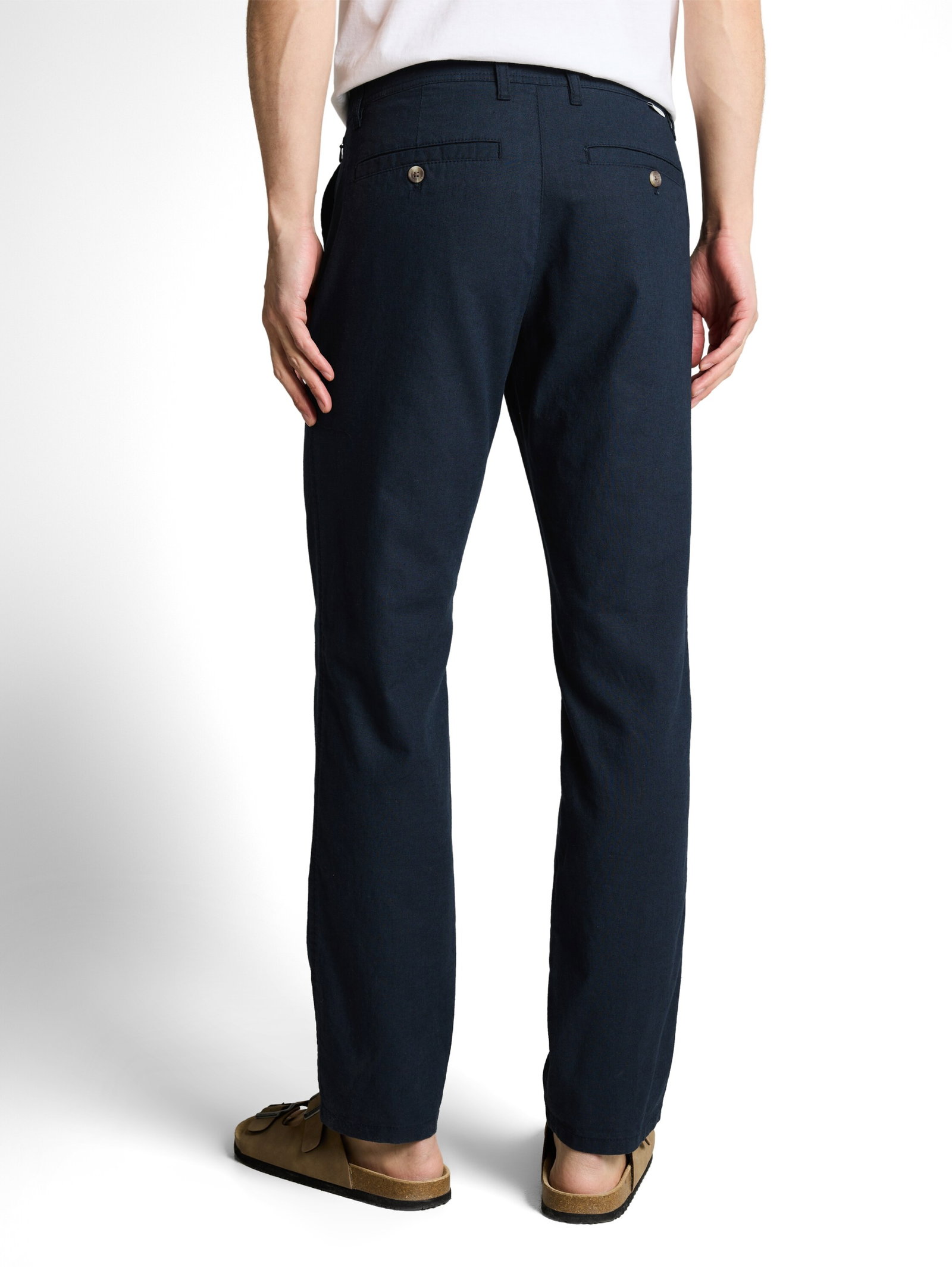 regular cotton linen chino pan, sky captain blue #4