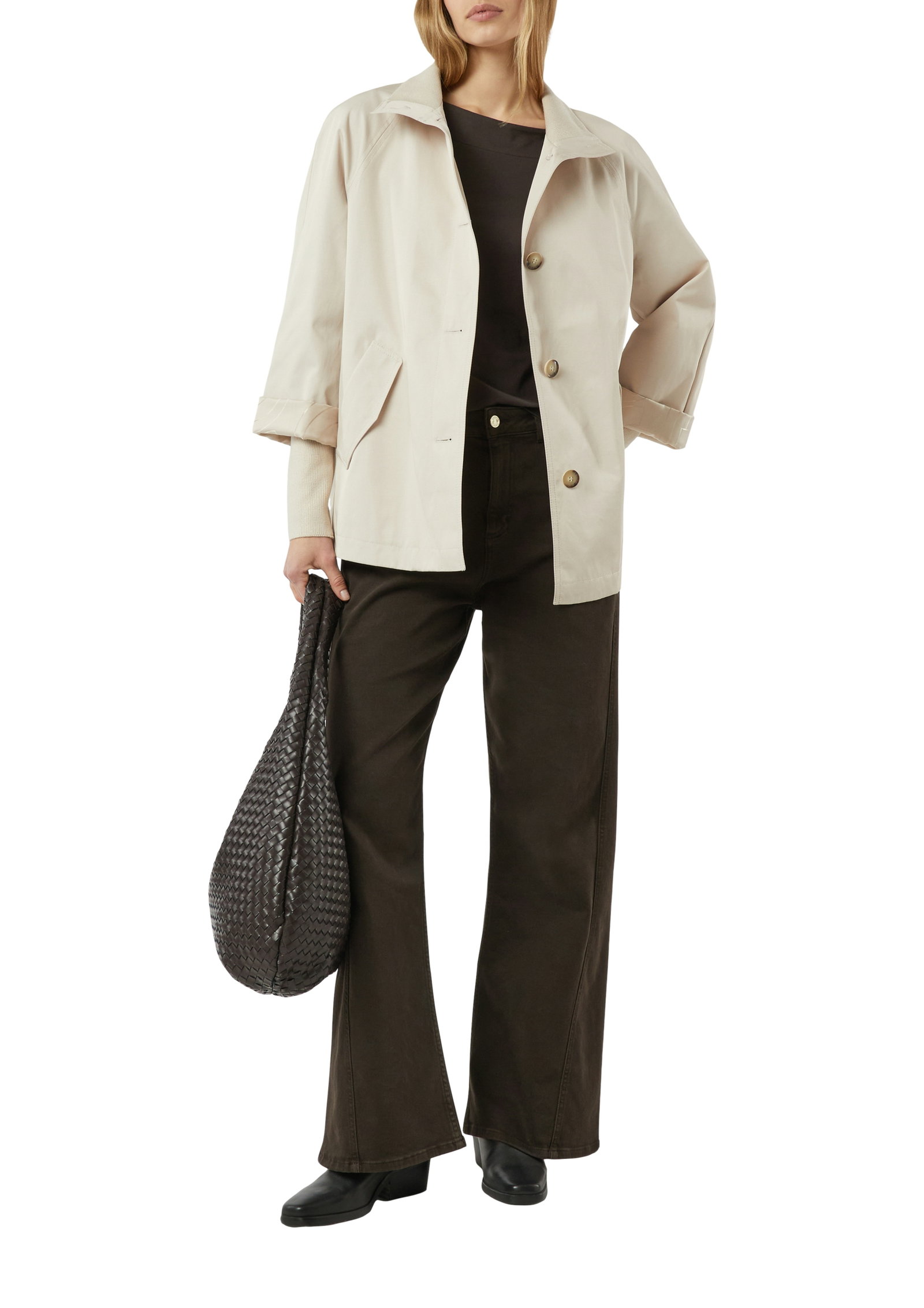 Comma Cape-Jacke im Relaxed Fit mit Stehkragen und Rippbündchen #4