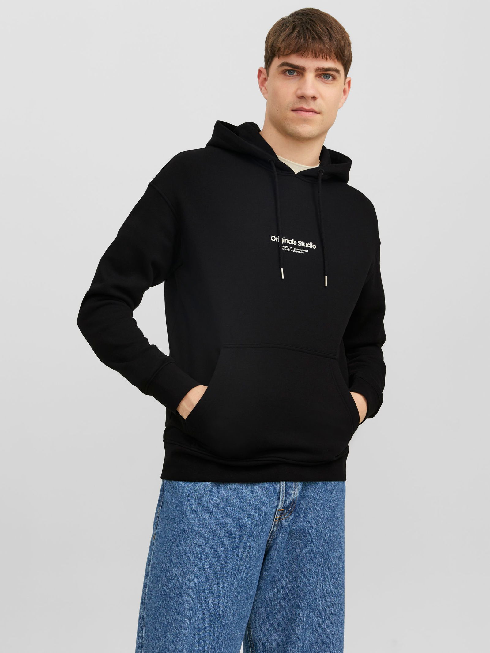 Jack&Jones |  JORVESTERBRO SWEAT HOOD NOOS | L | black