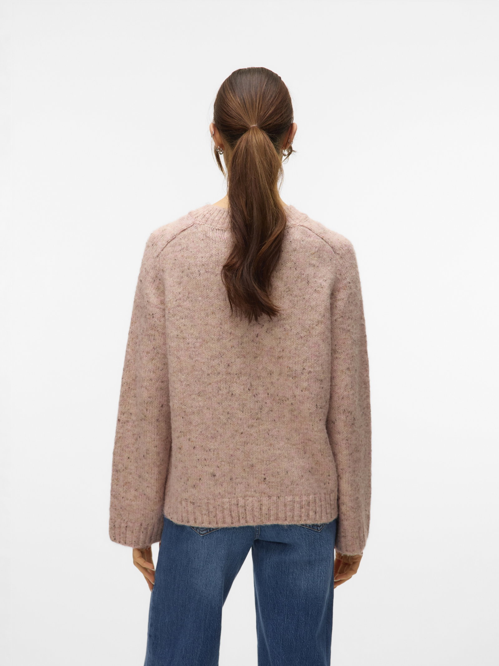 VMINGRID LS O-NECK PULLOVER, Pink Dogwood/W. MELANGE LL19 FROM C #2