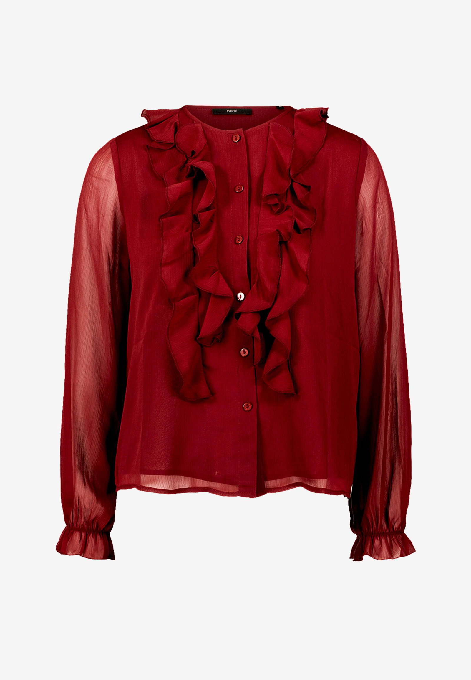 Zero |  Zero Druckbluse  | 44 | cabernet