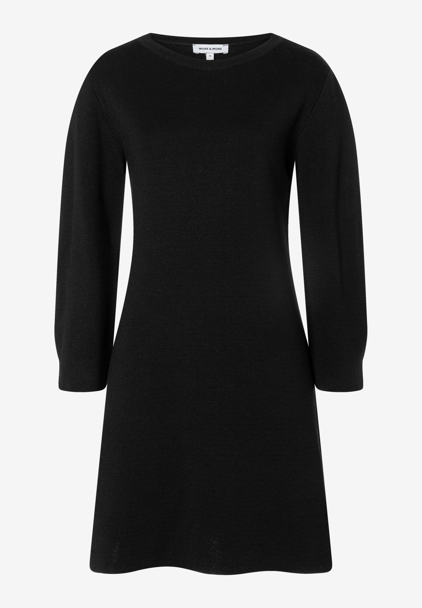 A- Shape Milano Knit Dress 3/4 Arm, black #1