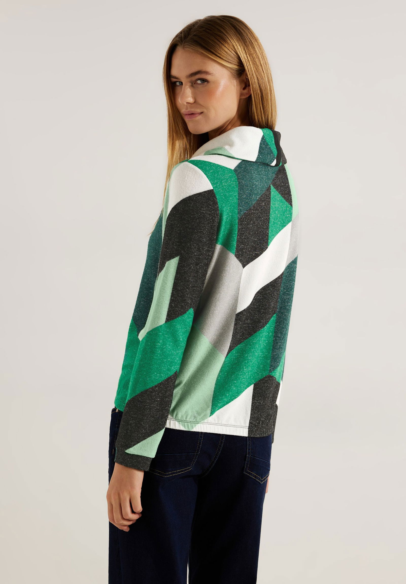CECIL |  CECIL Longsleeve  | L | cosy easy green melange