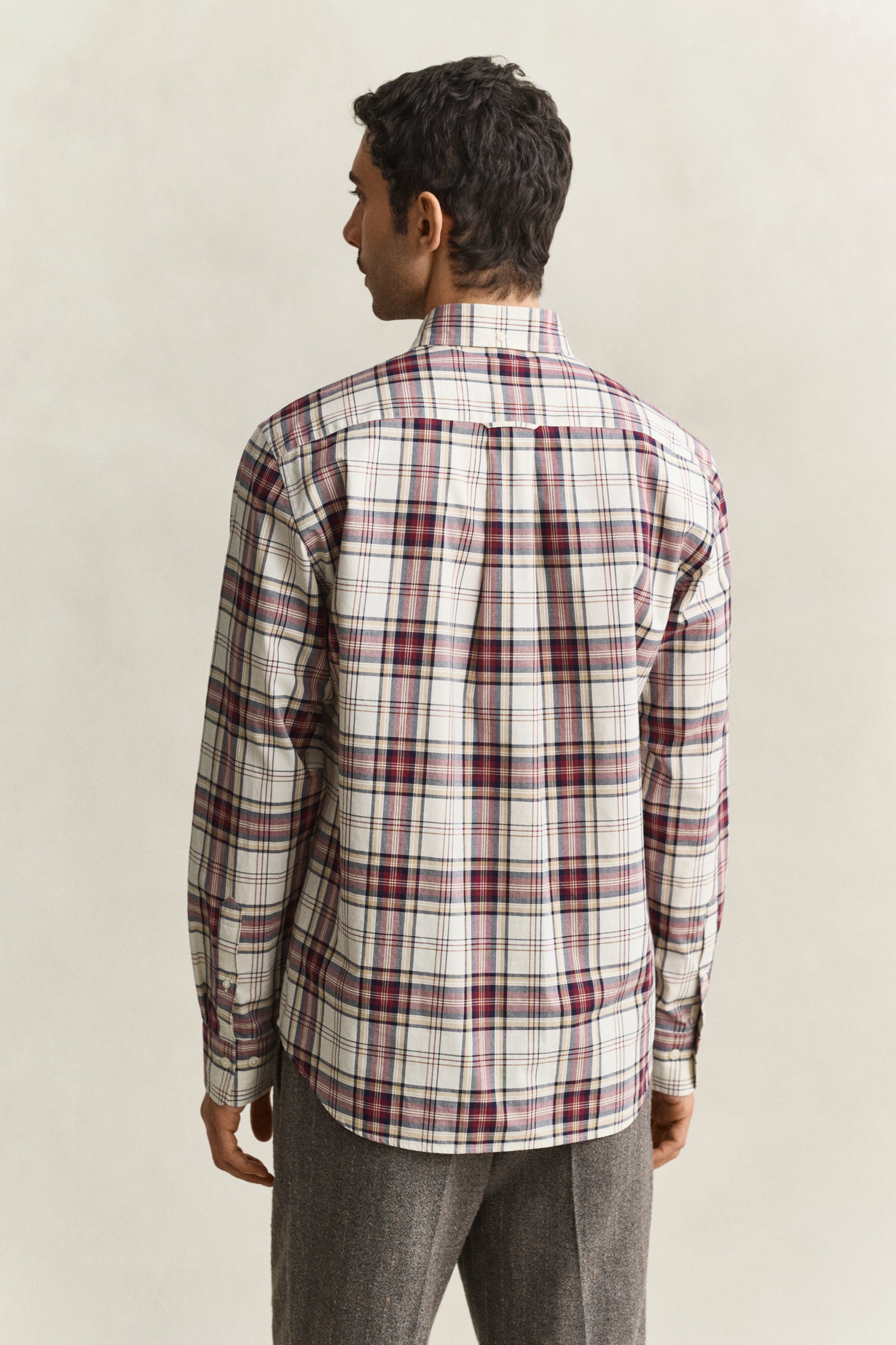 REG POPLIN CHECK SHIRT, DEEP GRAPE WINE #3