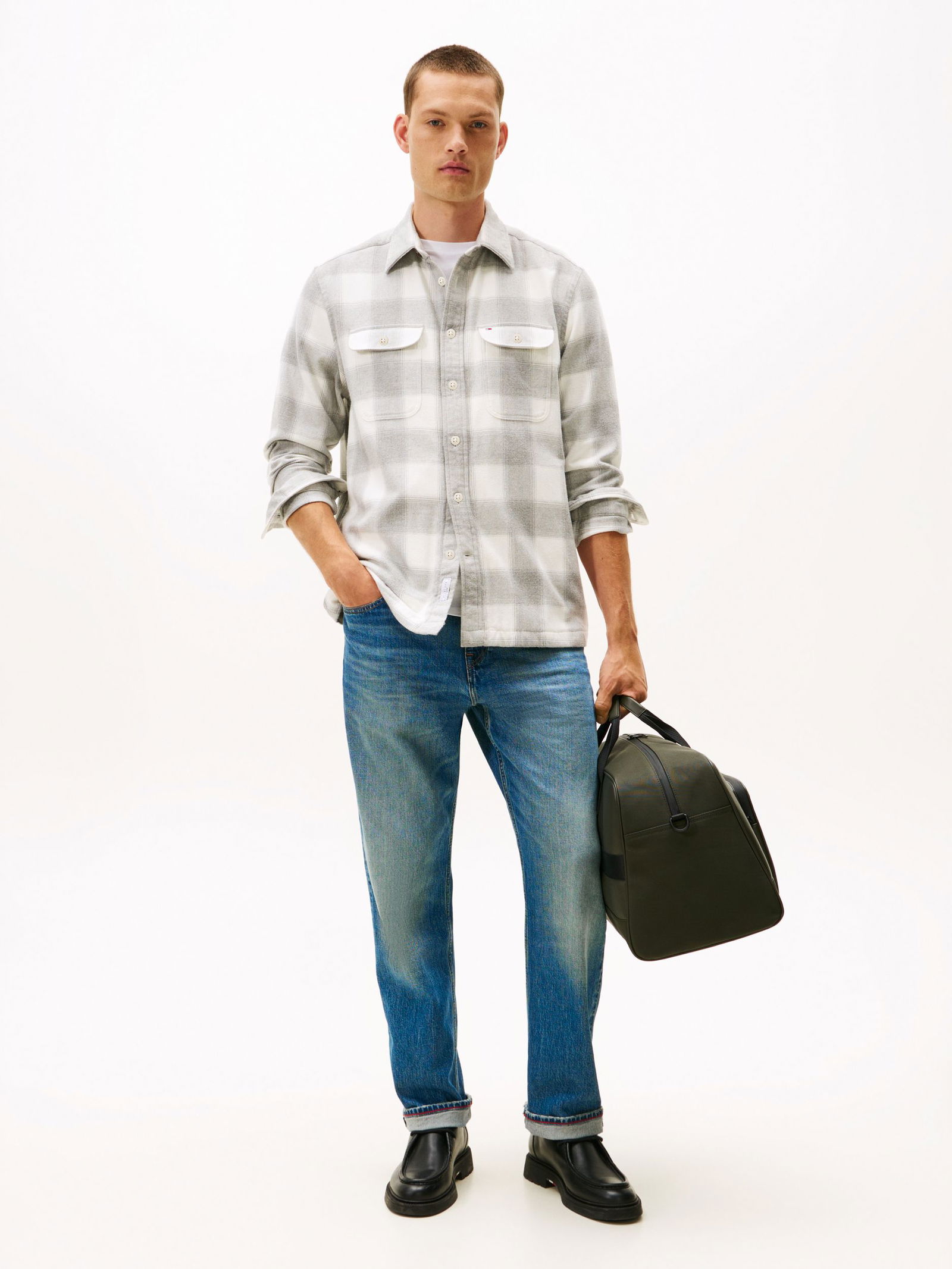 Tommy Hilfiger | Tommy Hilfiger Hemd Regular Fit | L | ivory / city grey / multi