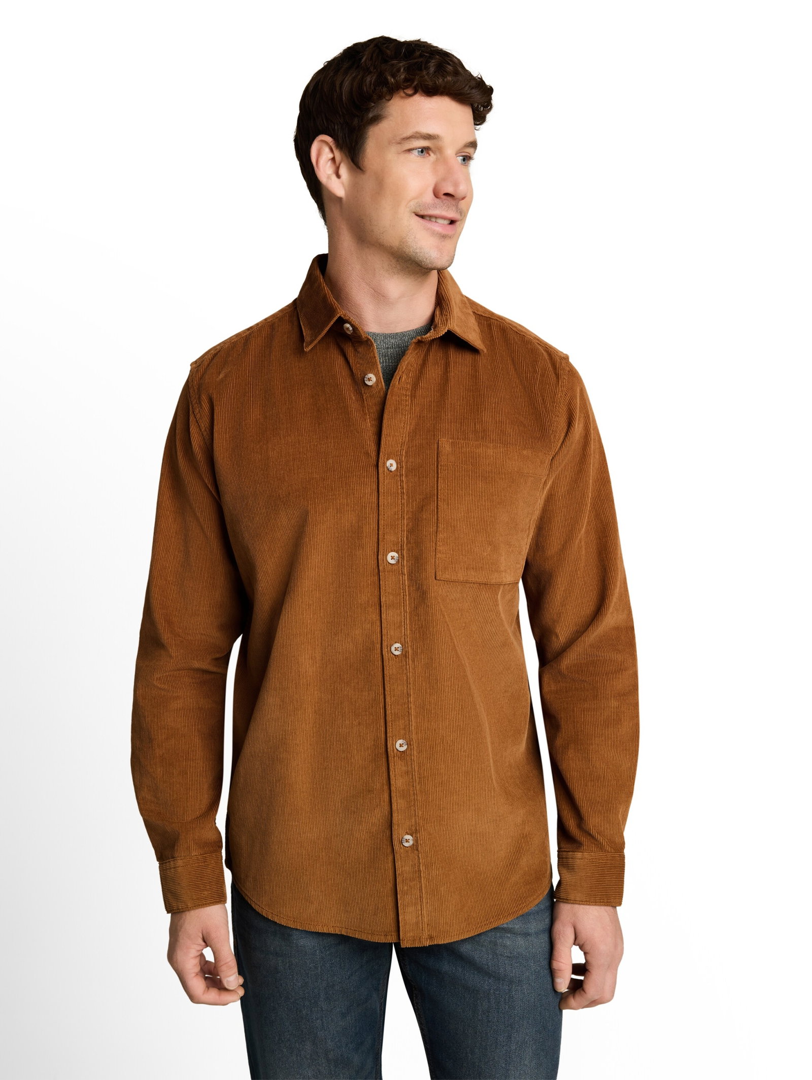 soft corduroy shirt, bright camel brown #9