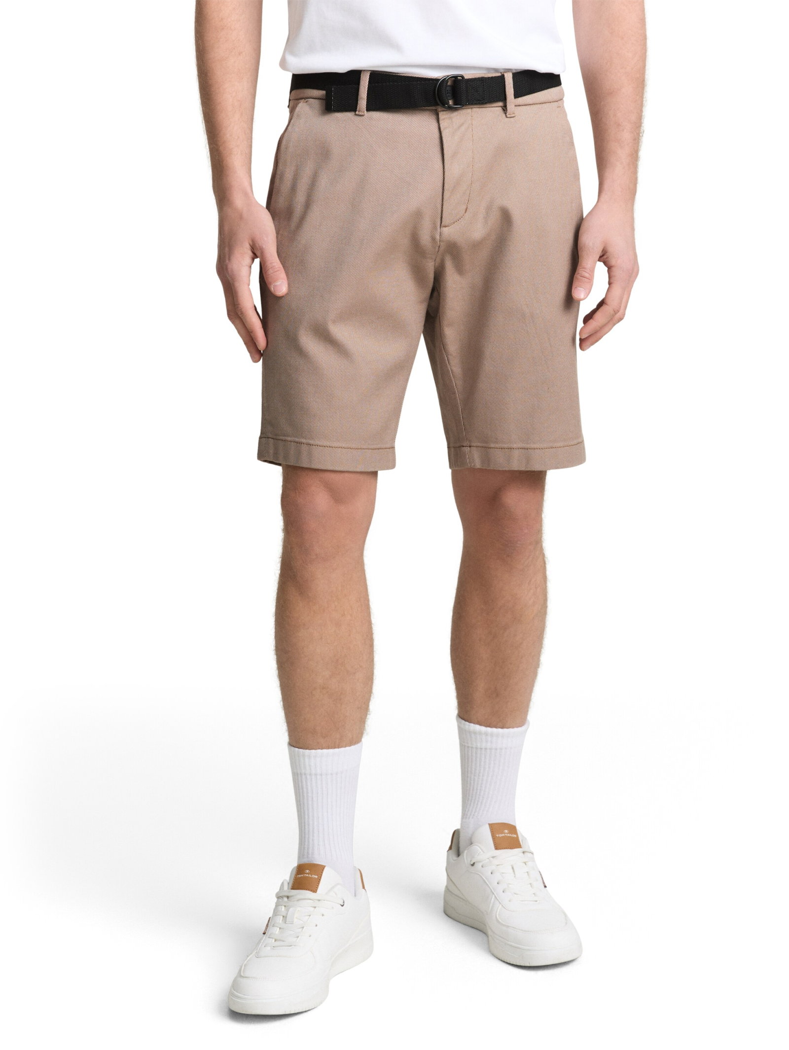 regular structured chino short, beige tonal twill structure #2