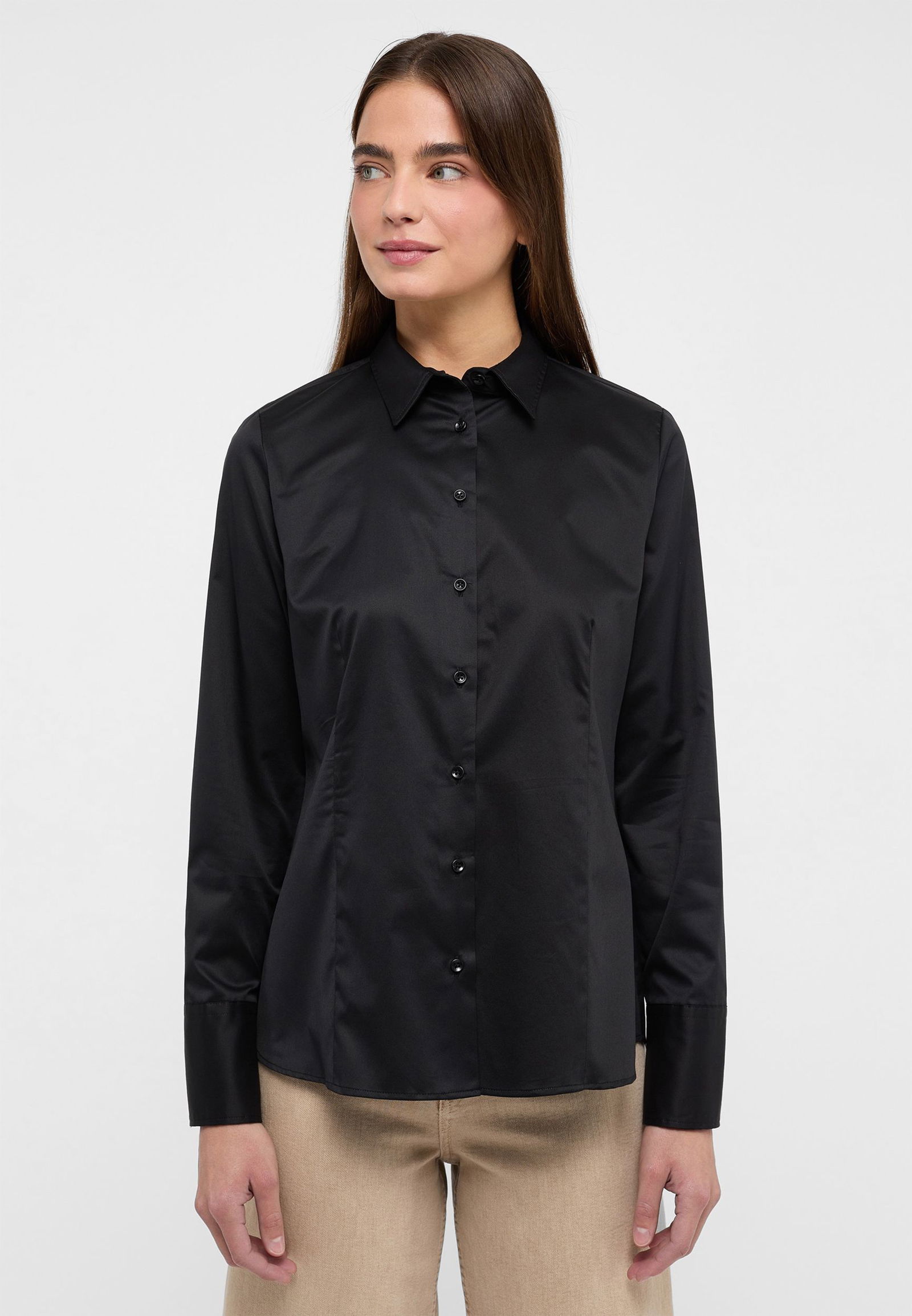 Eterna Bluse Twill Langarm 