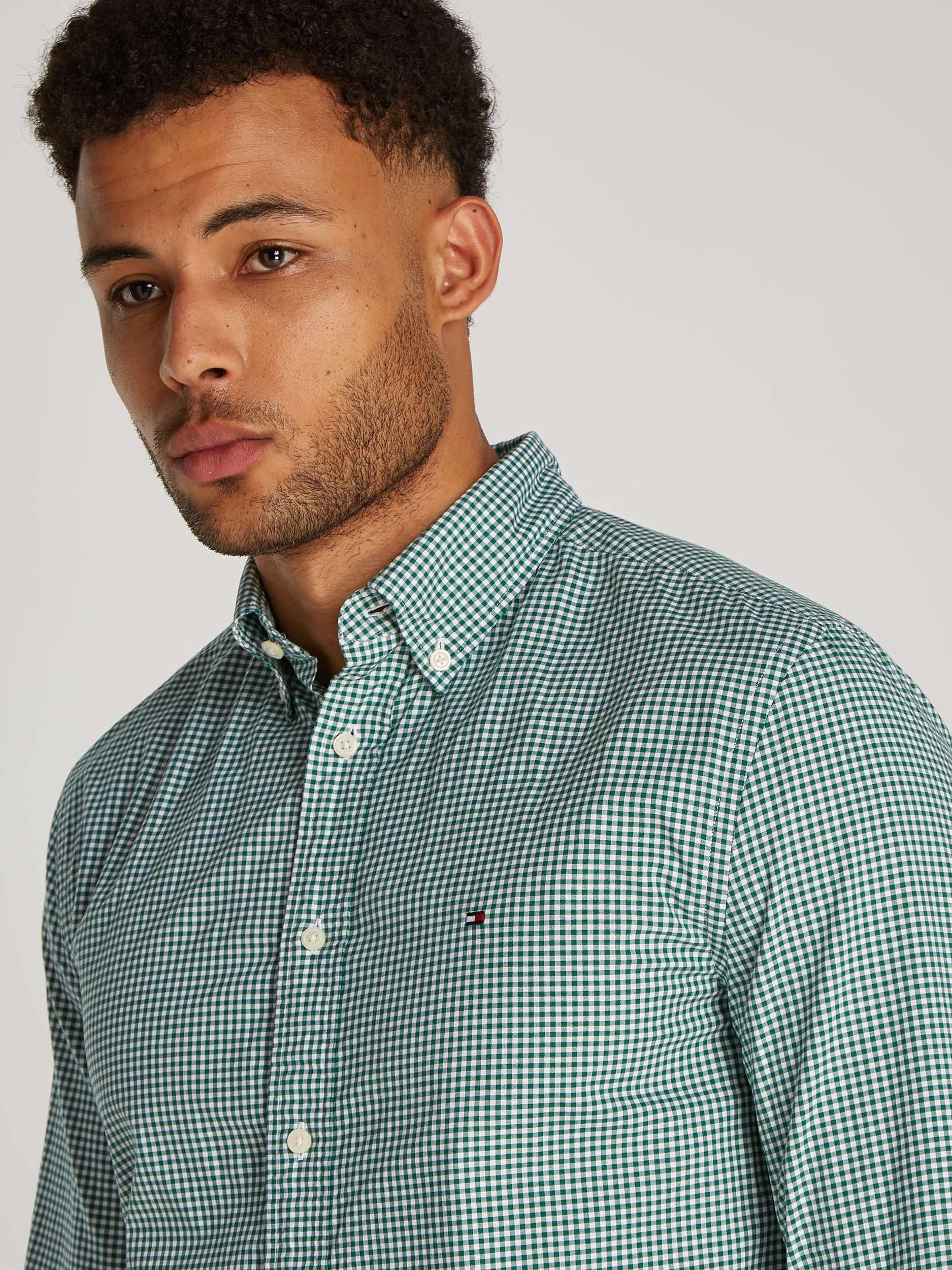  |  FLEX POPLIN GINGHAM RF SHIRT | XL | green mix / white